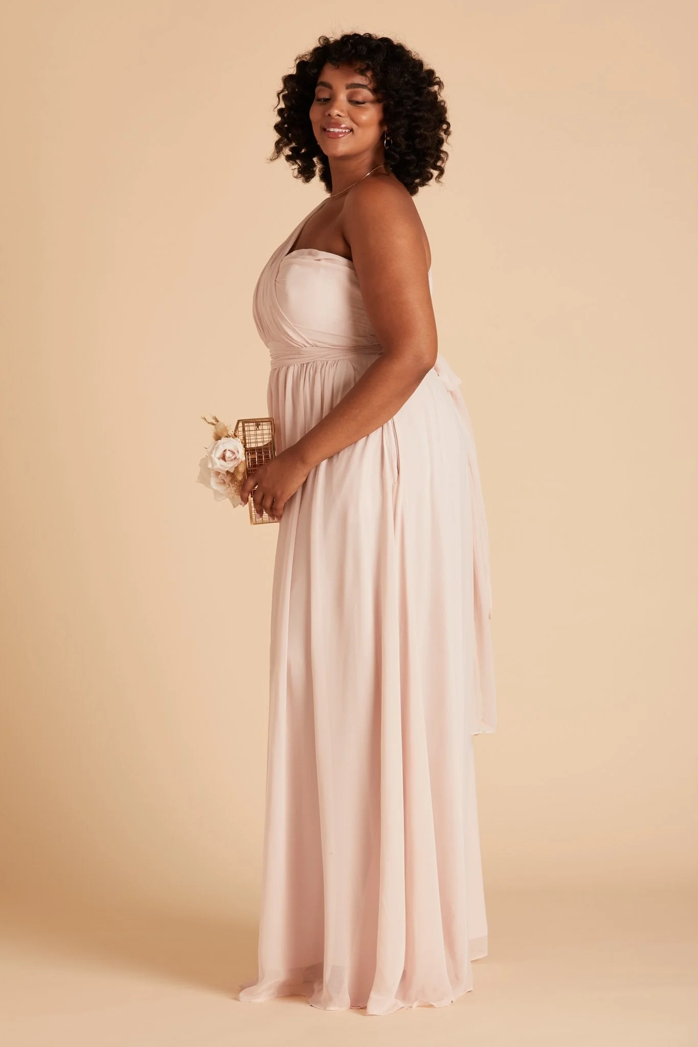 Grace Chiffon Dress - Pale Blush - Image 19