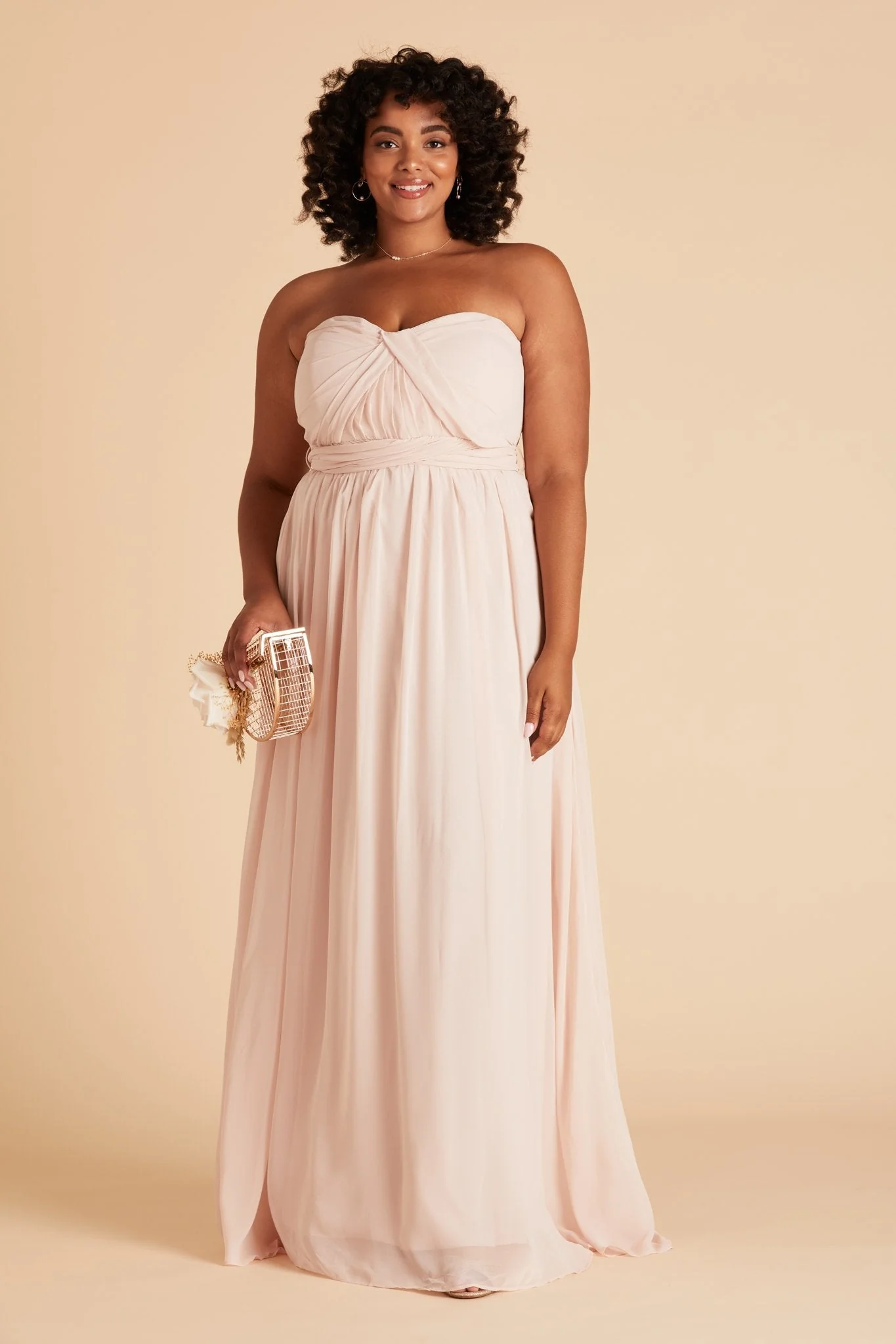 Grace Chiffon Dress - Pale Blush - Image 2