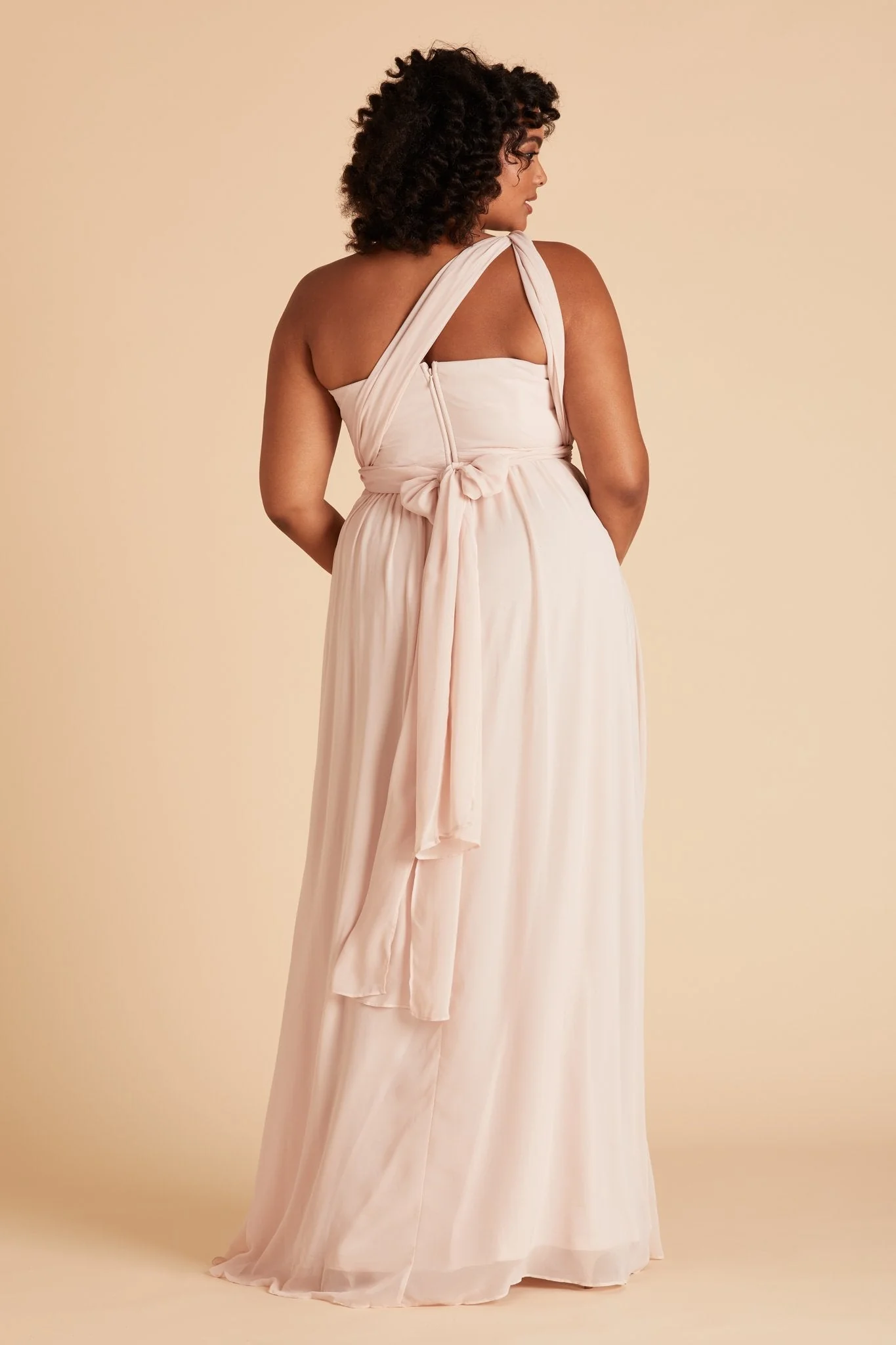 Grace Chiffon Dress - Pale Blush - Image 21