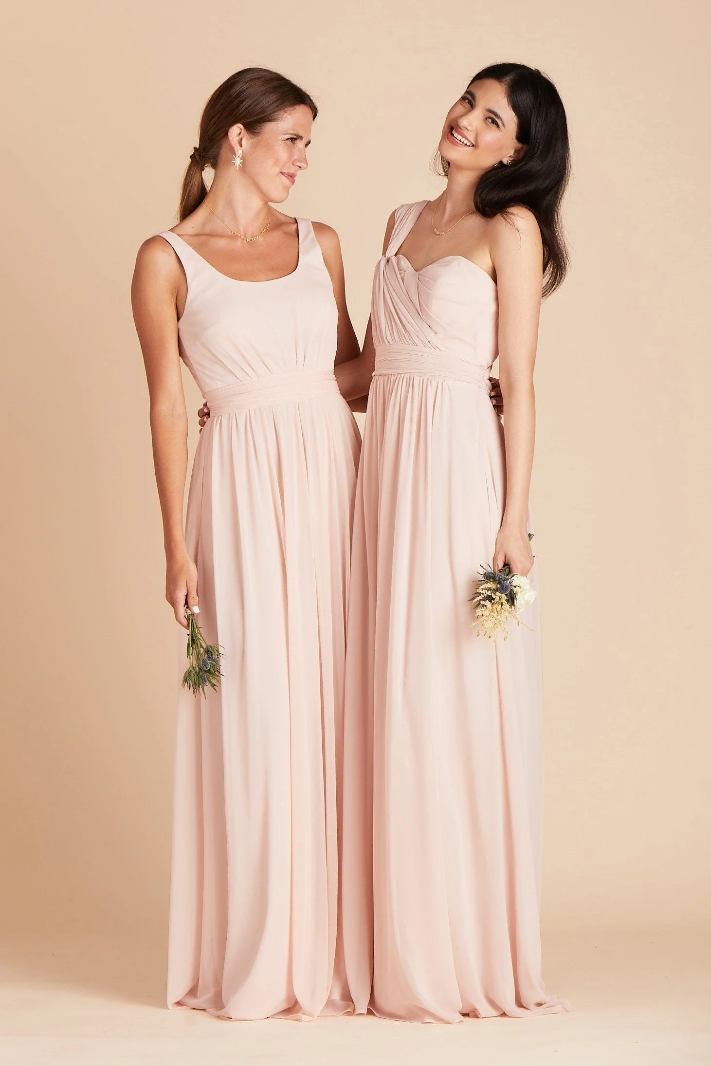 Grace Chiffon Dress - Pale Blush - Image 3