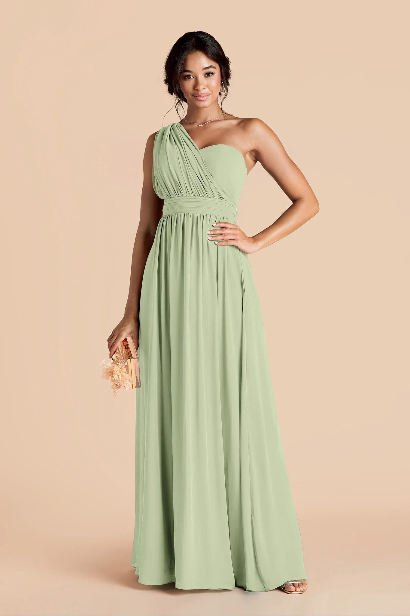 Grace Chiffon Dress - Pistachio