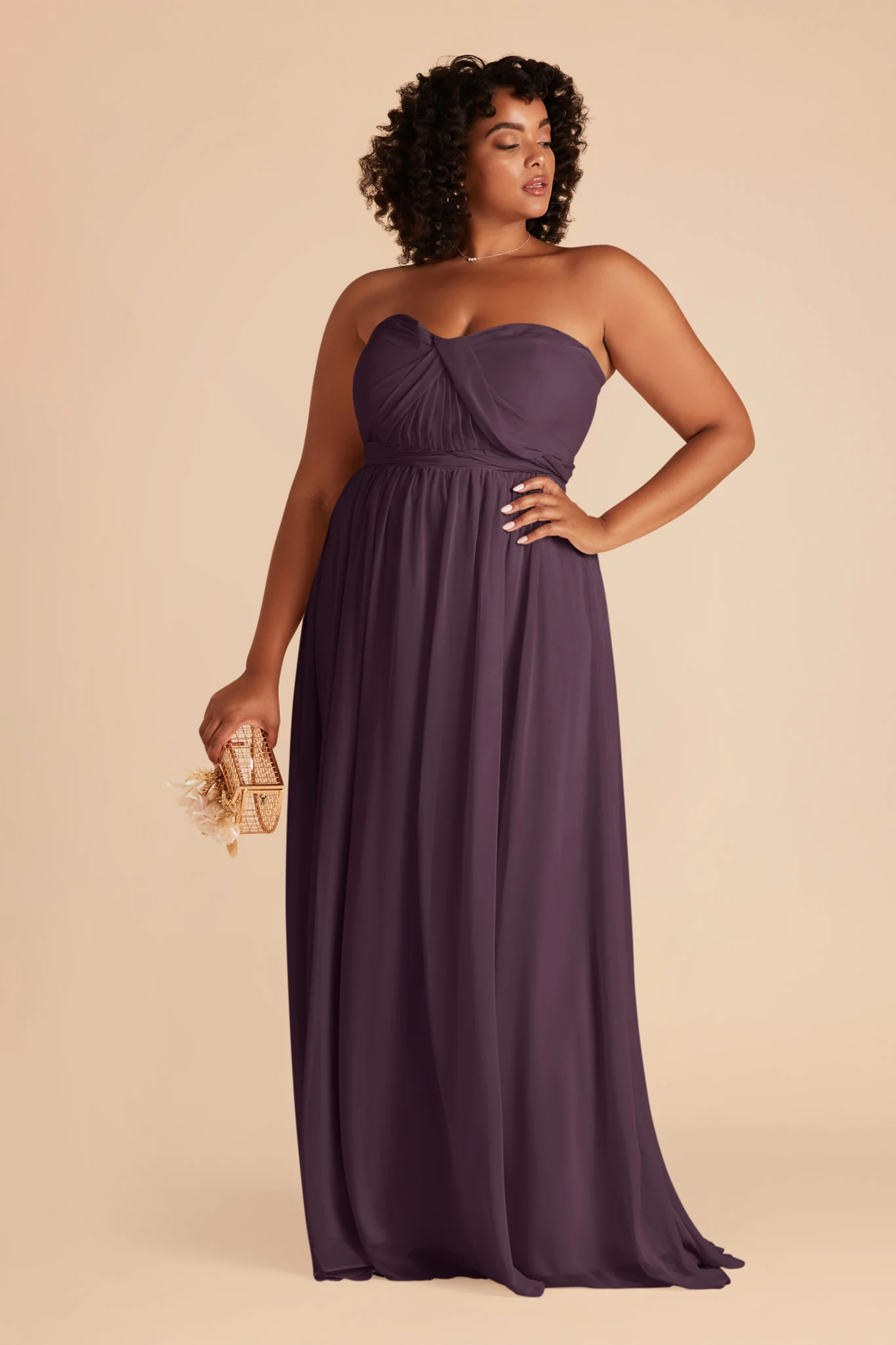 Grace Chiffon Dress - Plum - Image 2
