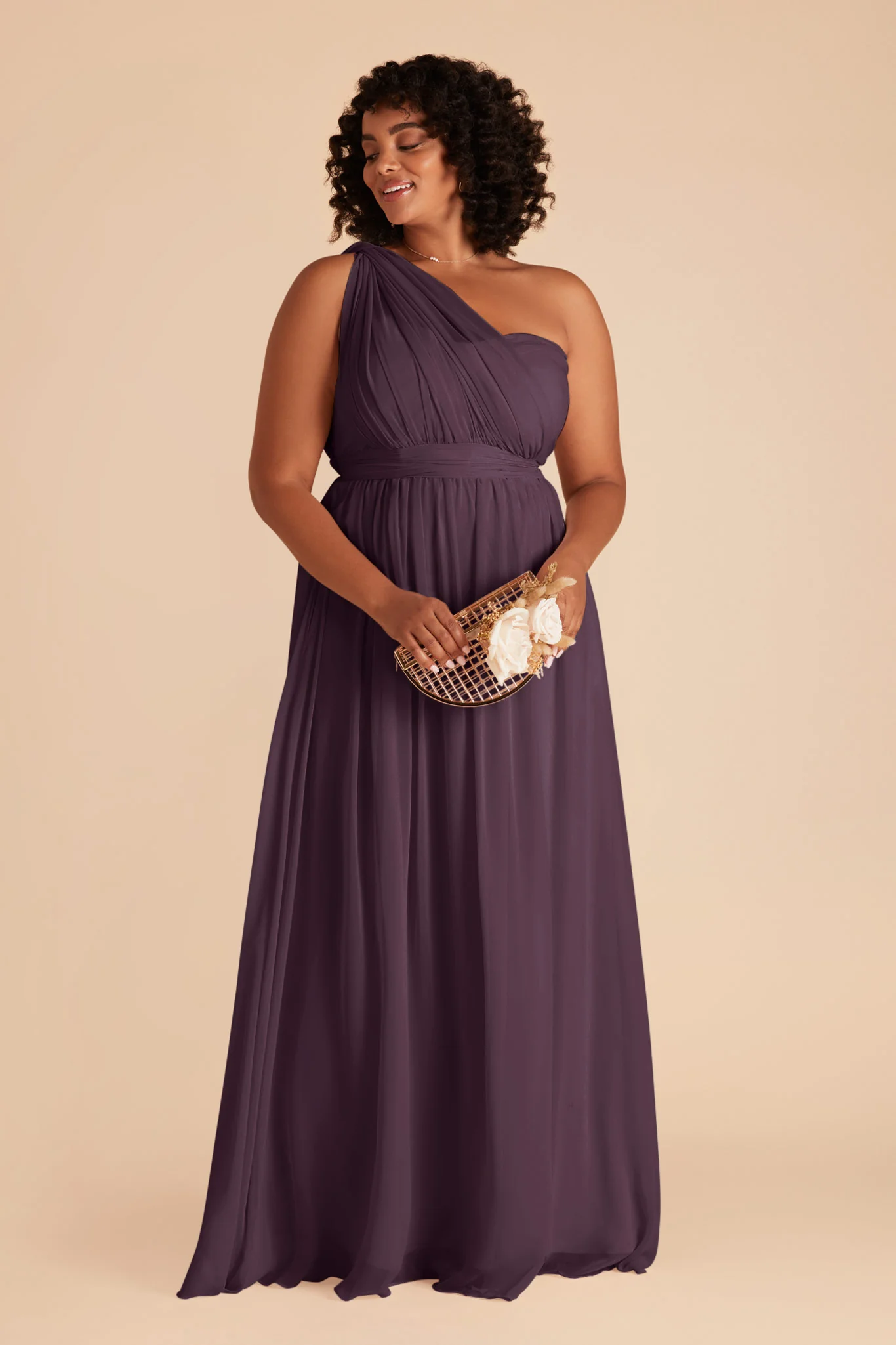 Grace Chiffon Dress - Plum - Image 6