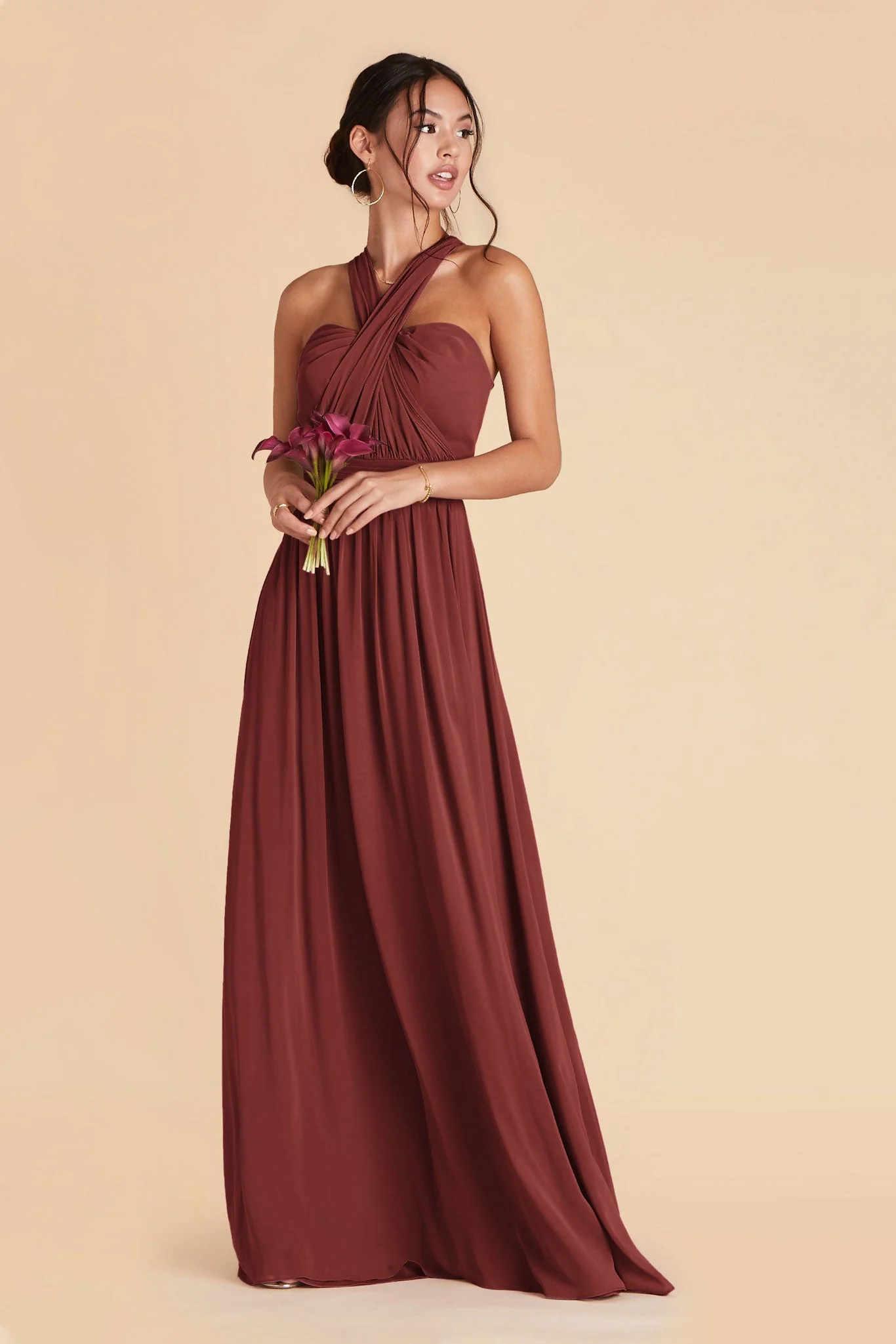 Grace Chiffon Dress - Rosewood - Image 3