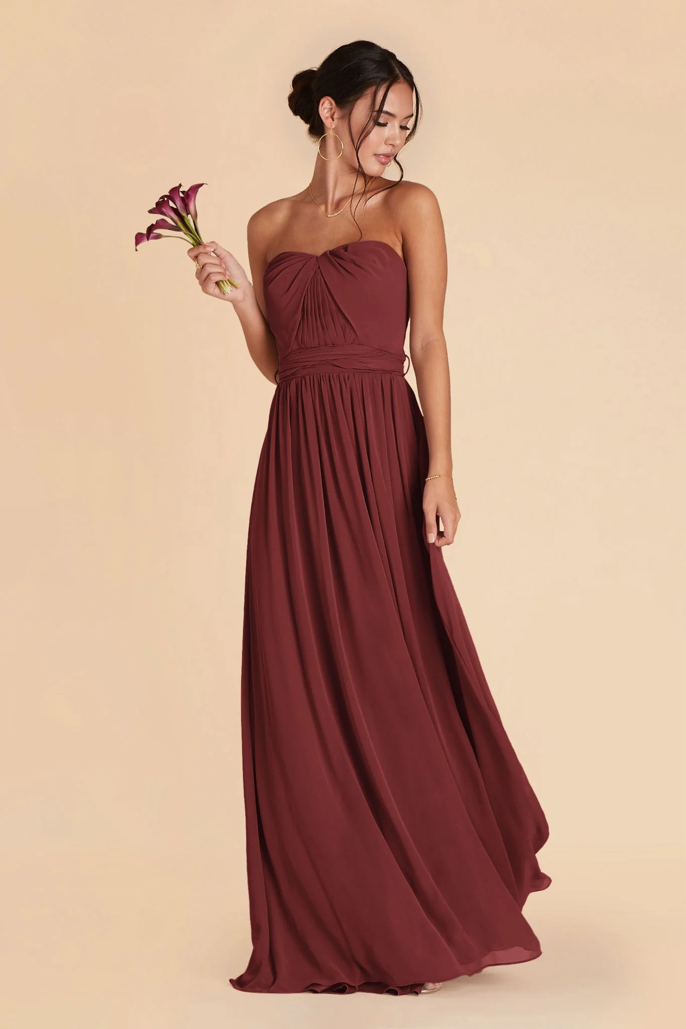 Grace Chiffon Dress - Rosewood - Image 4