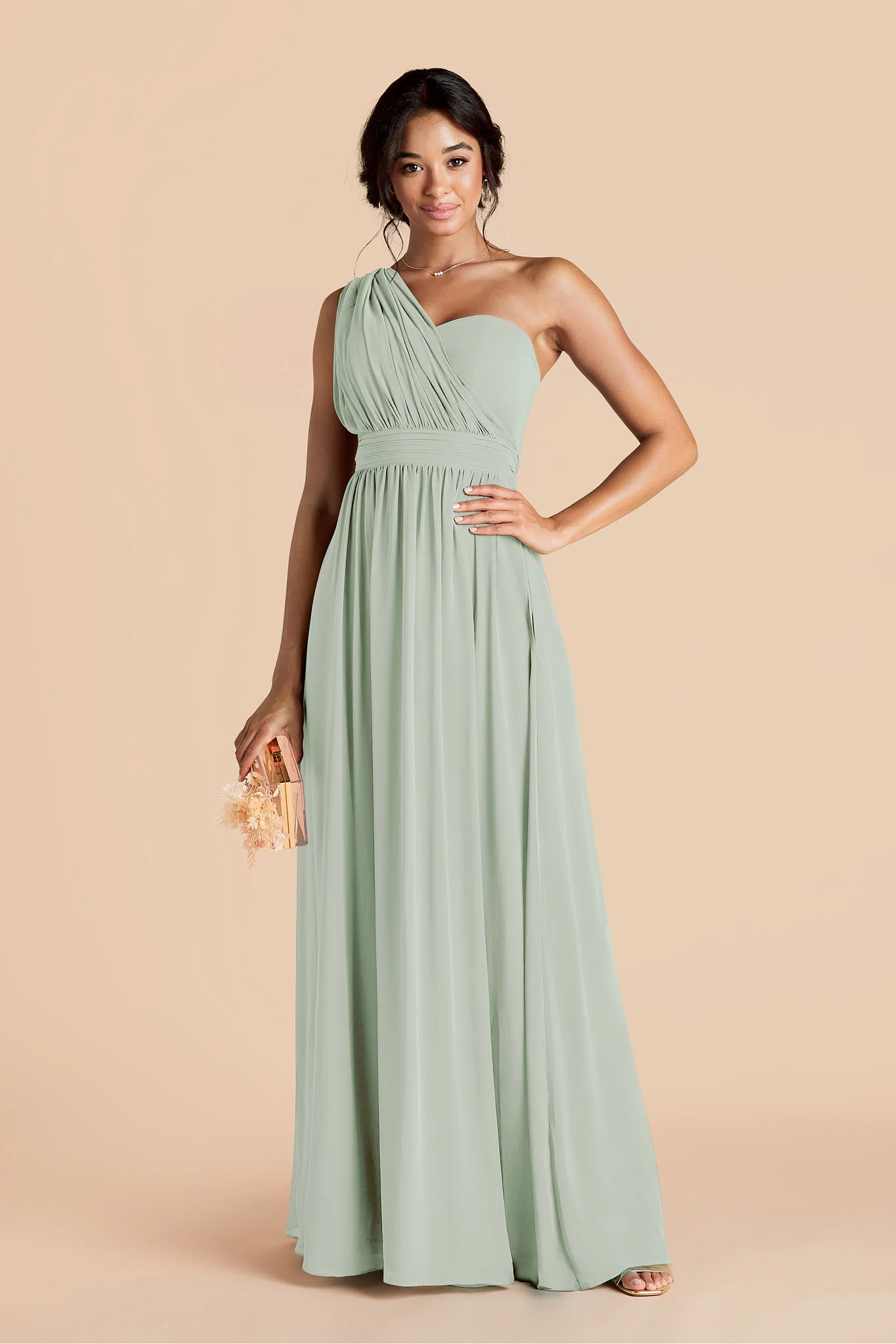 Grace Chiffon Dress - Sage