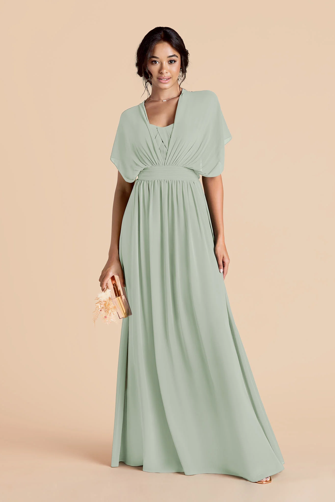 Grace Chiffon Dress - Sage - Image 10