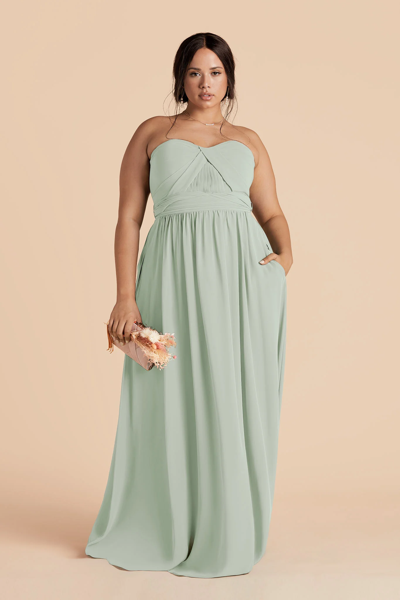 Grace Chiffon Dress - Sage - Image 12