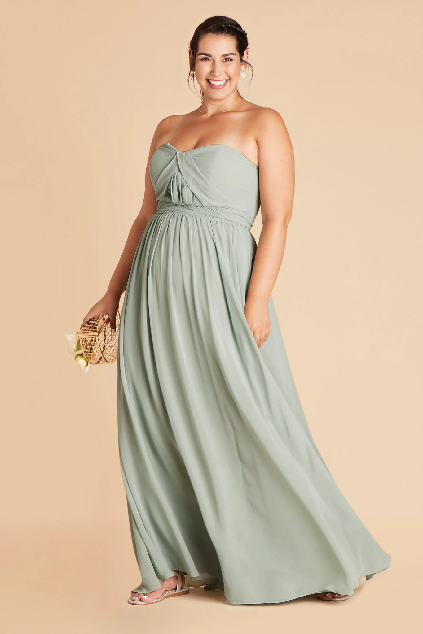Grace Chiffon Dress - Sage - Image 13