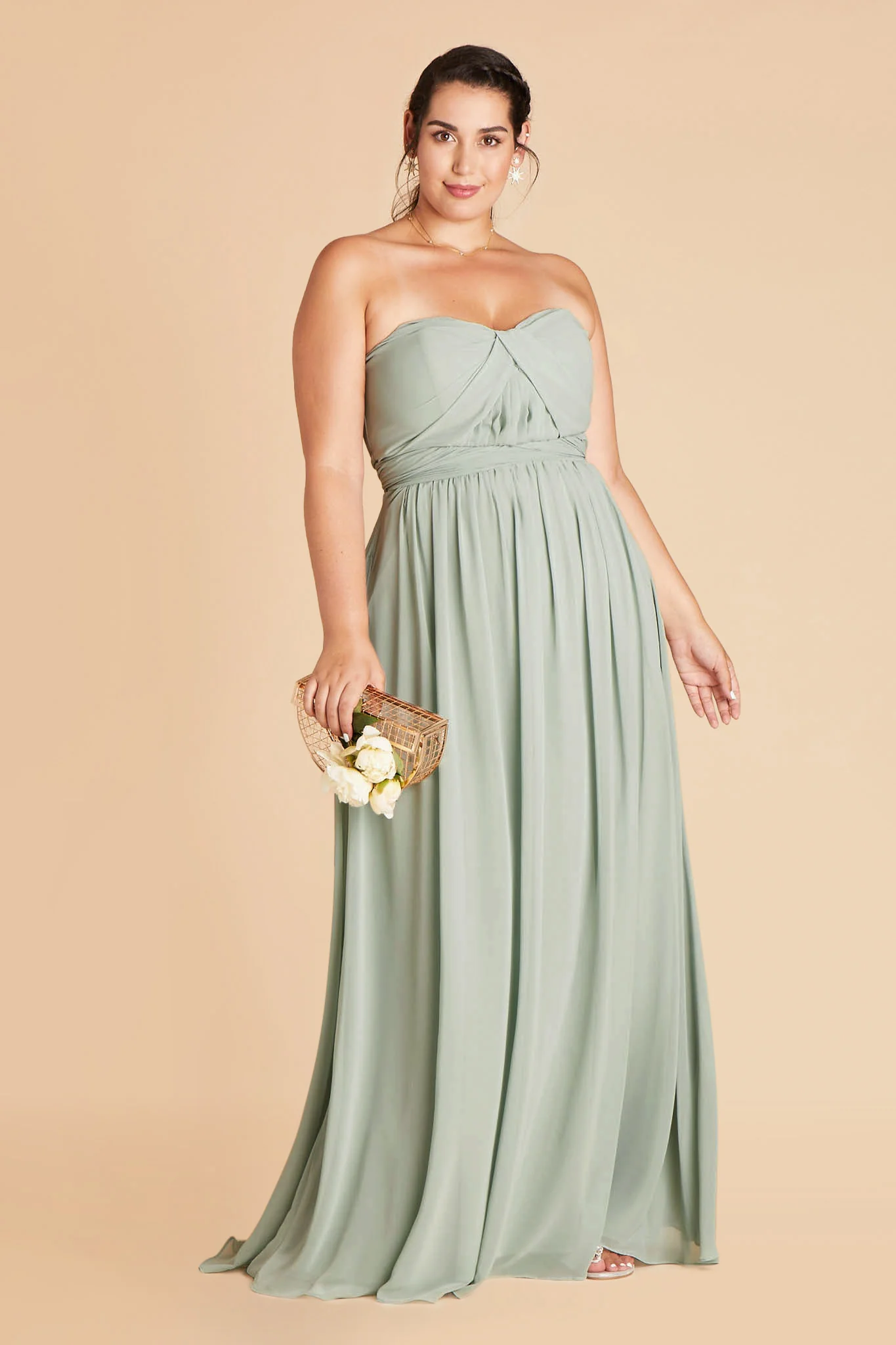 Grace Chiffon Dress - Sage - Image 15