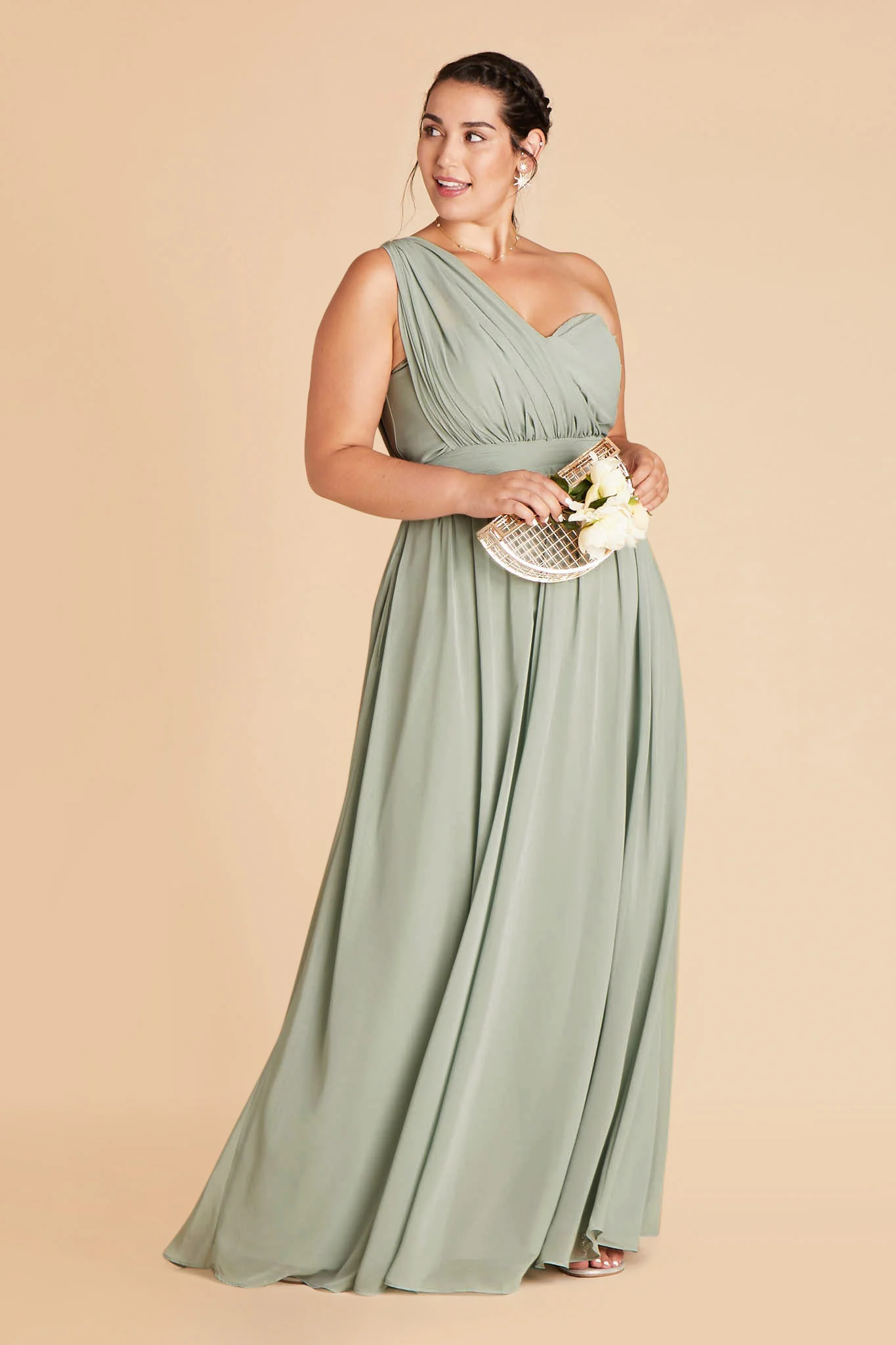 Grace Chiffon Dress - Sage - Image 16
