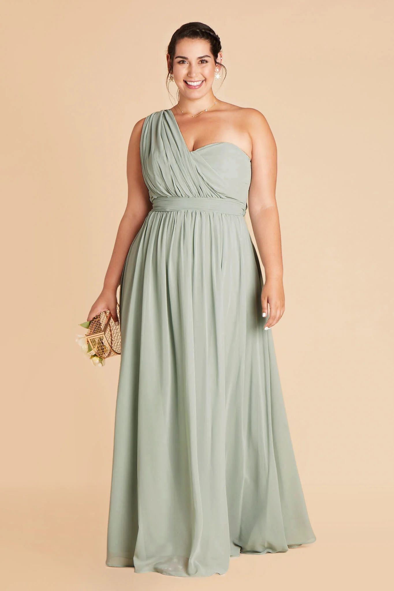 Grace Chiffon Dress - Sage - Image 18