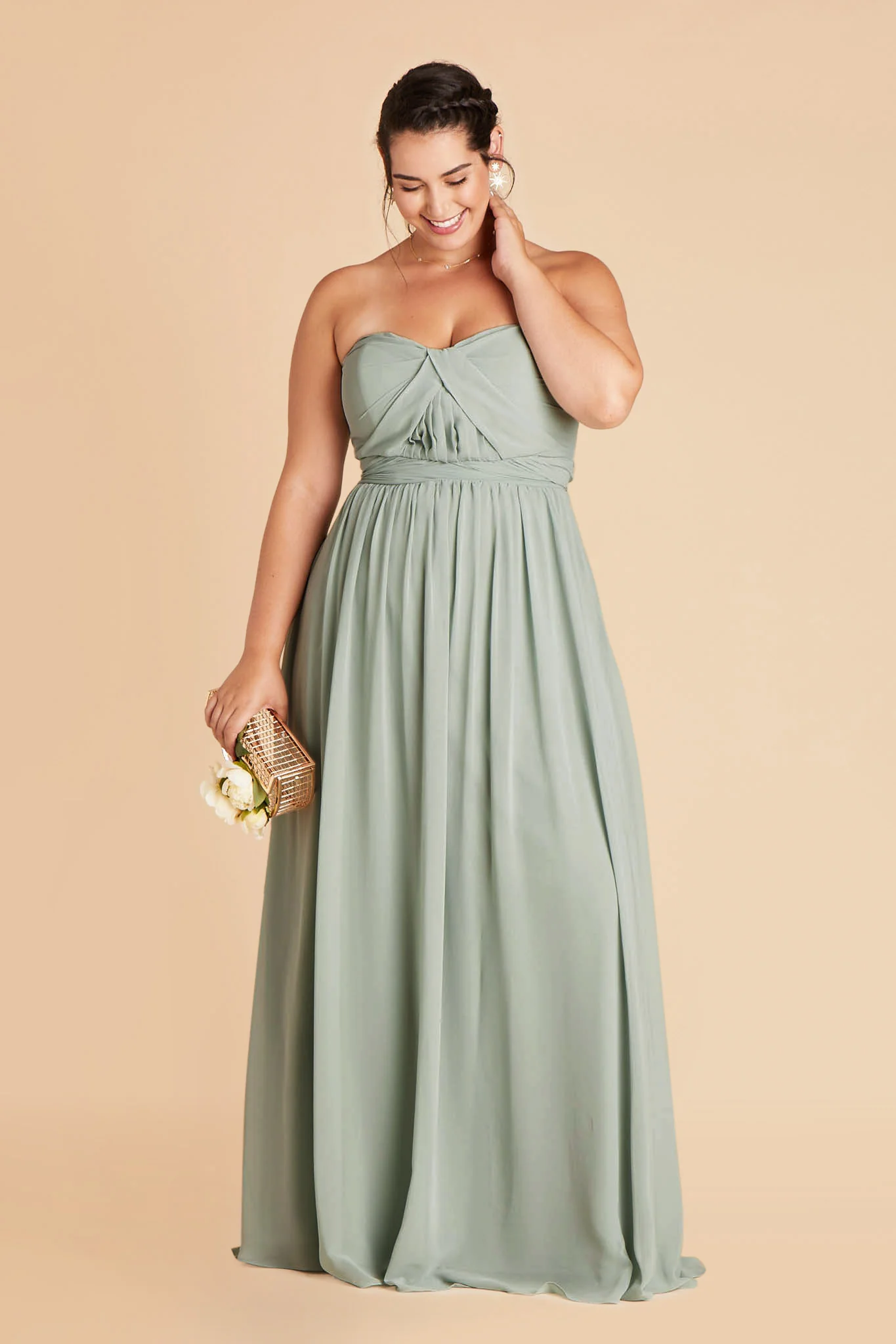 Grace Chiffon Dress - Sage - Image 2