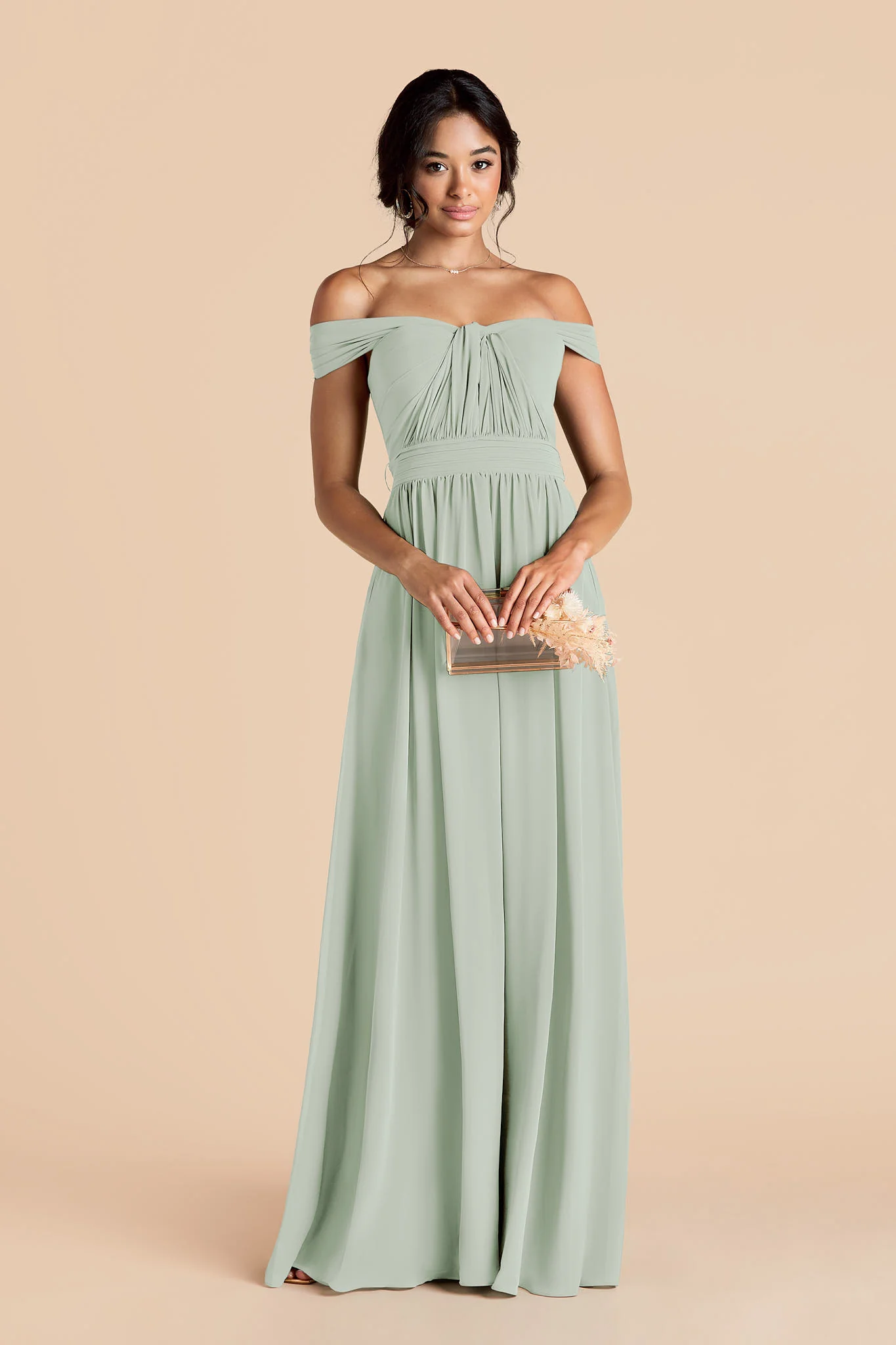 Grace Chiffon Dress - Sage - Image 3