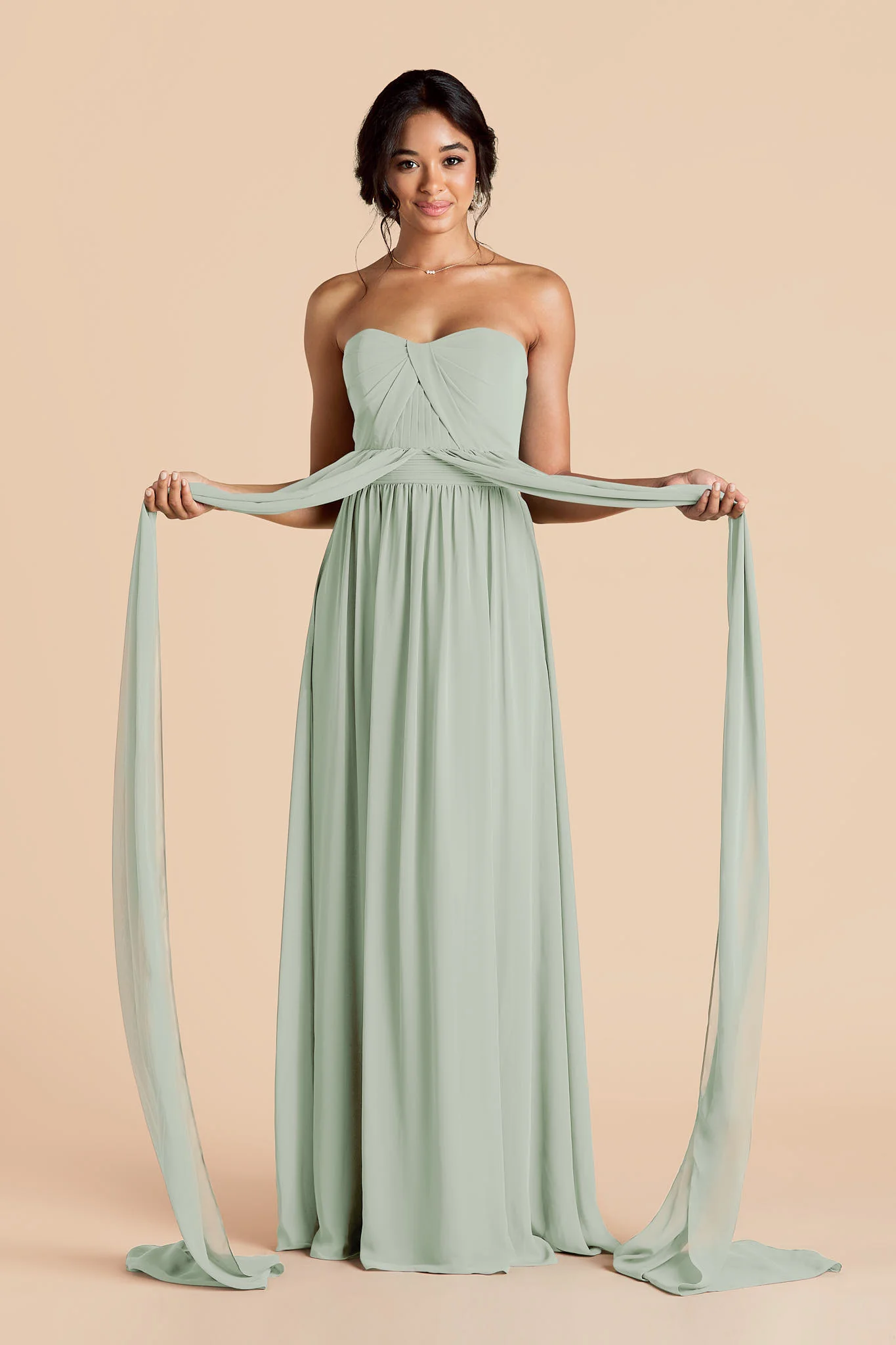 Grace Chiffon Dress - Sage - Image 7
