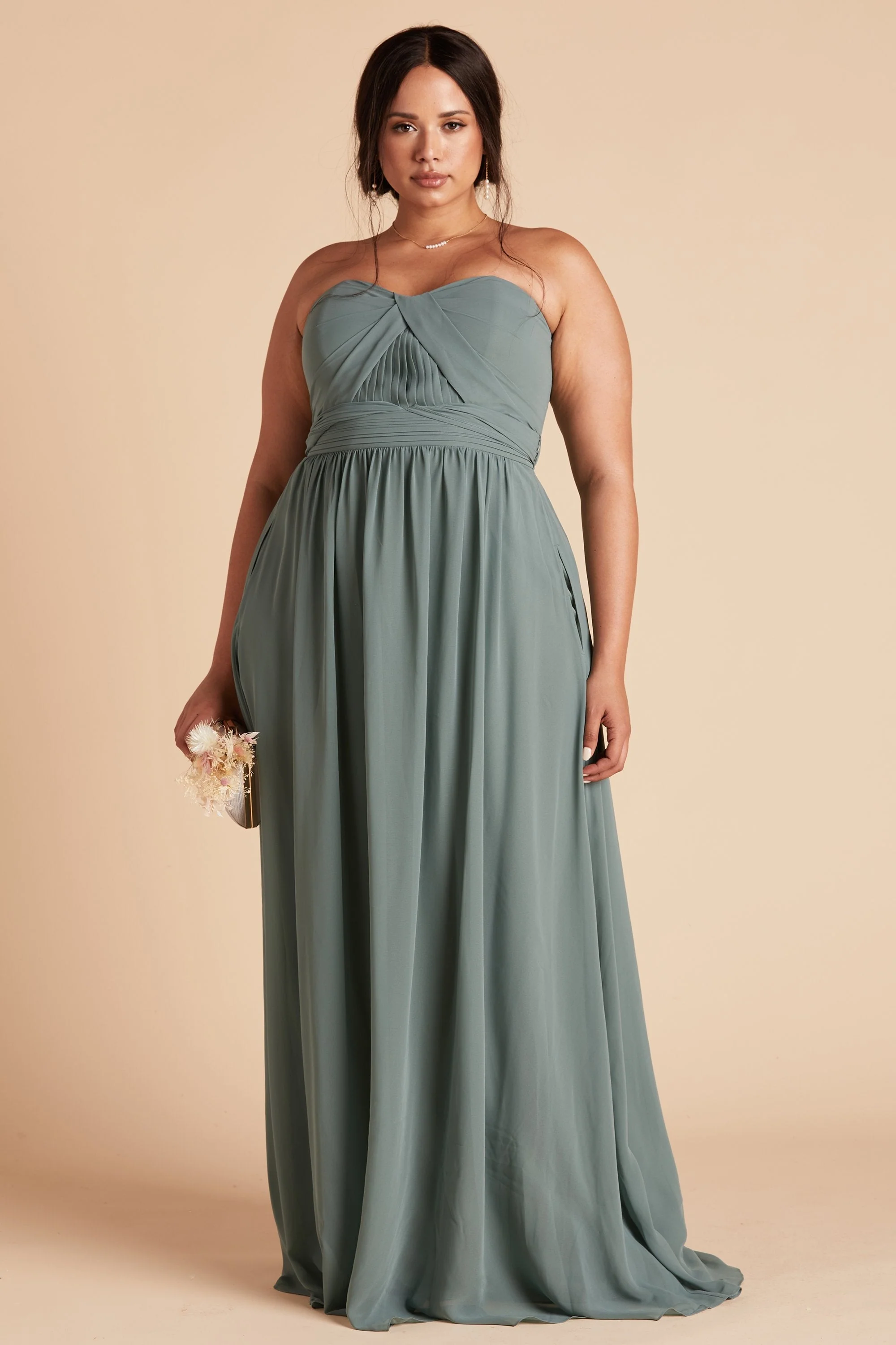 Grace Chiffon Dress - Sea Glass - Image 2
