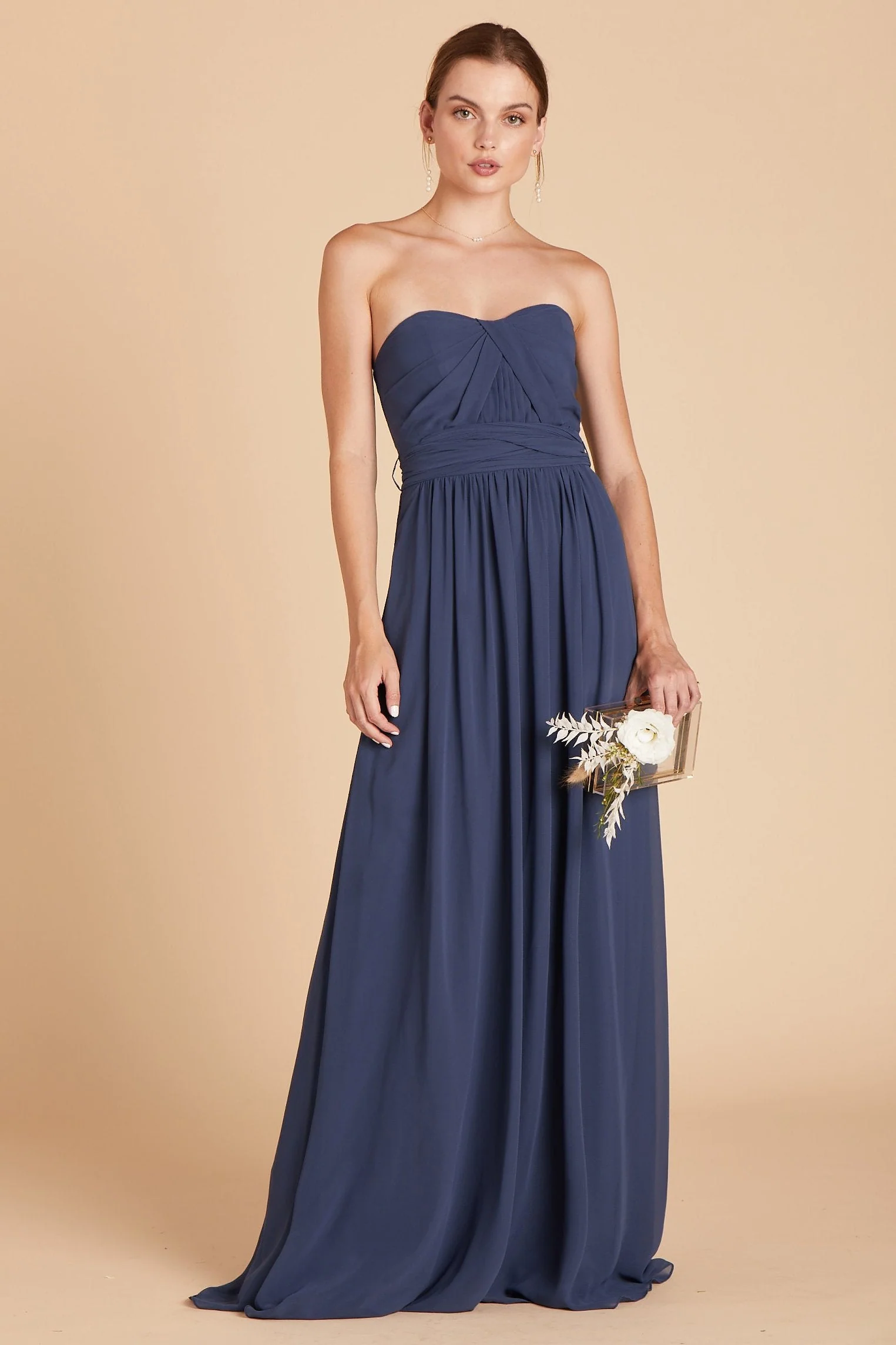 Grace Chiffon Dress - Slate Blue