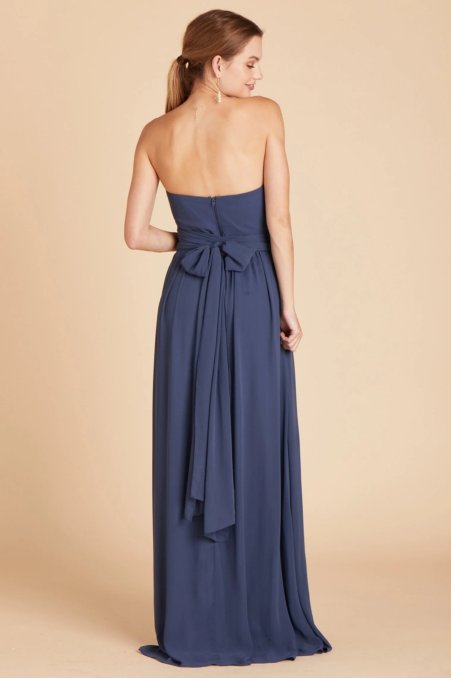 Grace Chiffon Dress - Slate Blue - Image 14