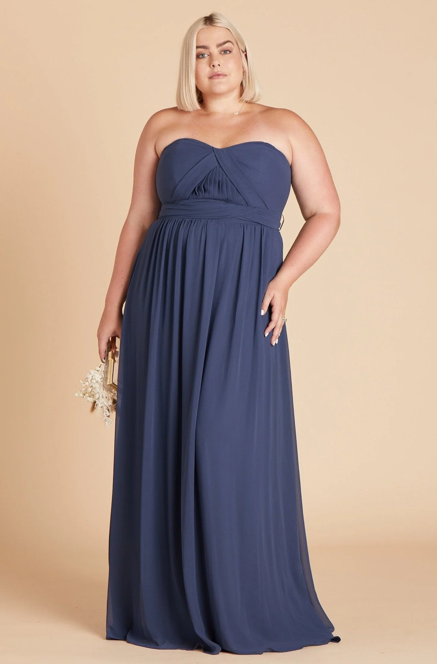 Grace Chiffon Dress - Slate Blue - Image 18