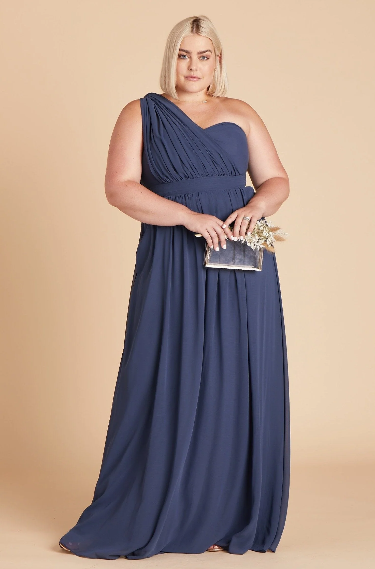 Grace Chiffon Dress - Slate Blue - Image 19