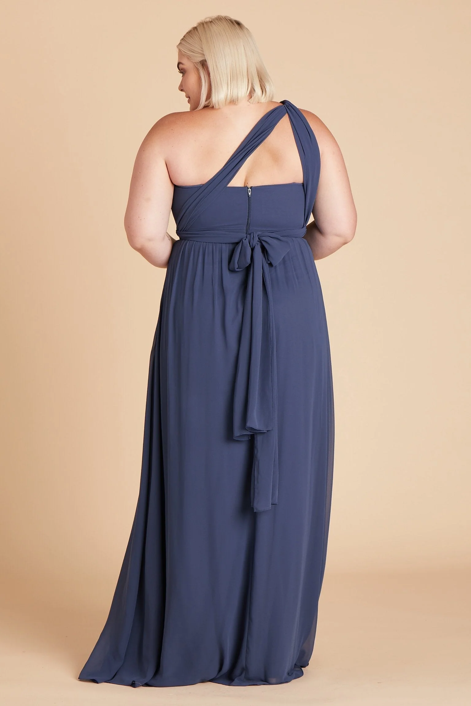 Grace Chiffon Dress - Slate Blue - Image 21