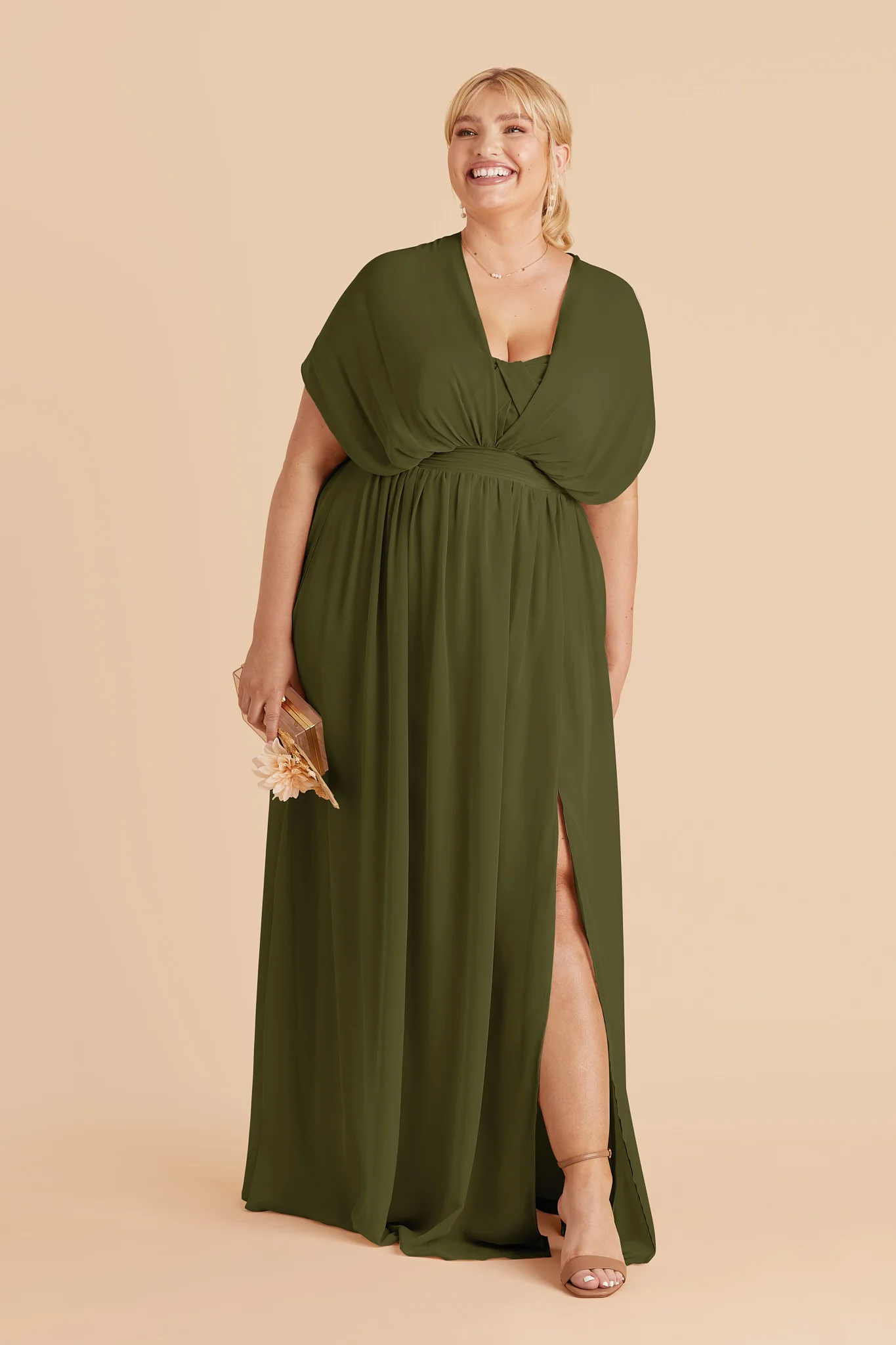 Grace Chiffon Dress With Slit - Martini - Image 2