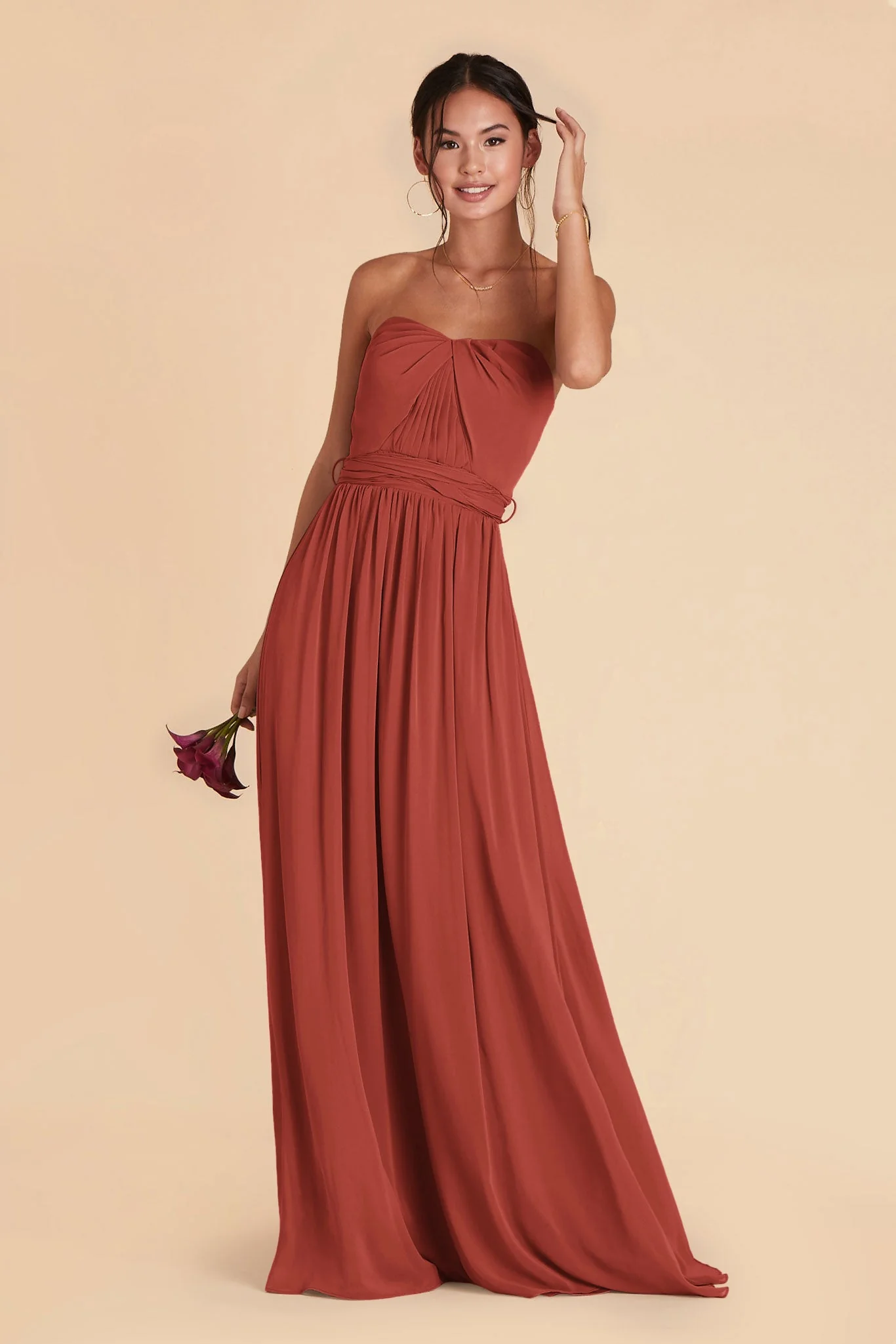 Grace Chiffon Dress - Spice