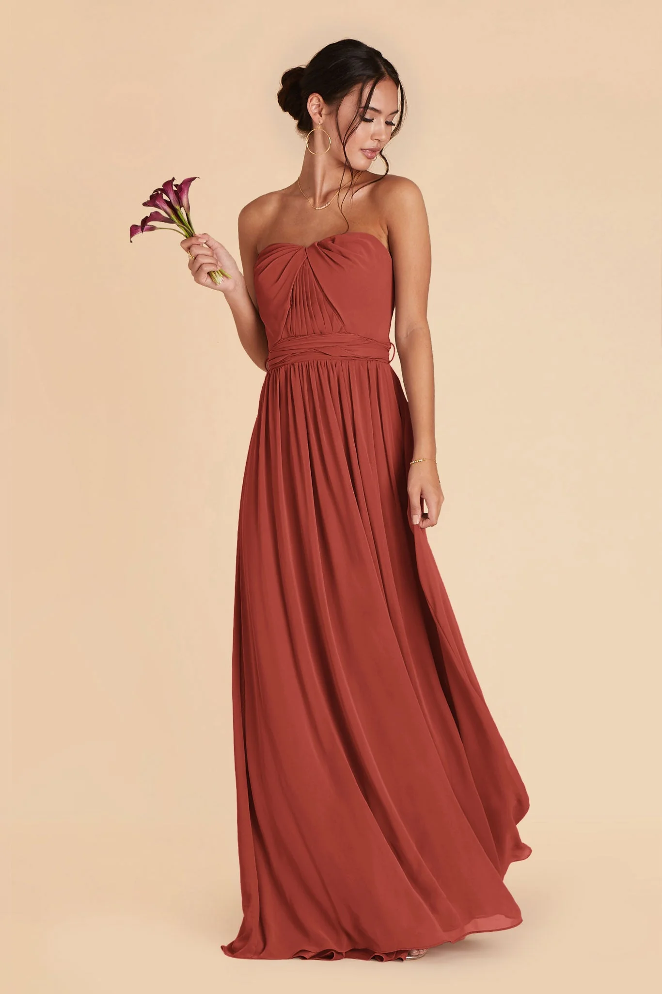 Grace Chiffon Dress - Spice - Image 3