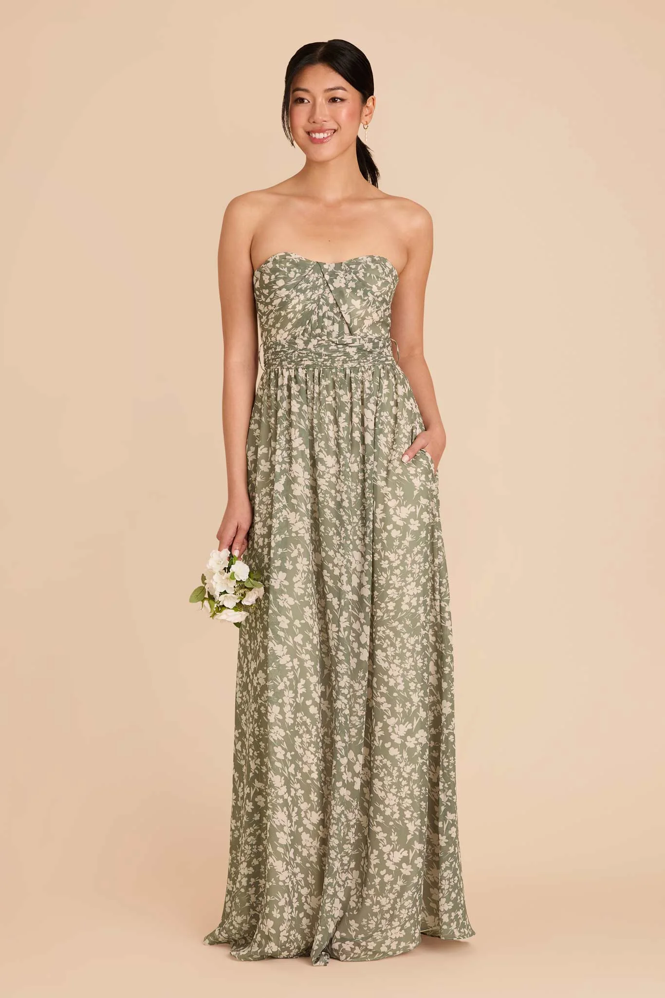 Grace Chiffon Dress - Thyme Dreamy Floral - Image 4