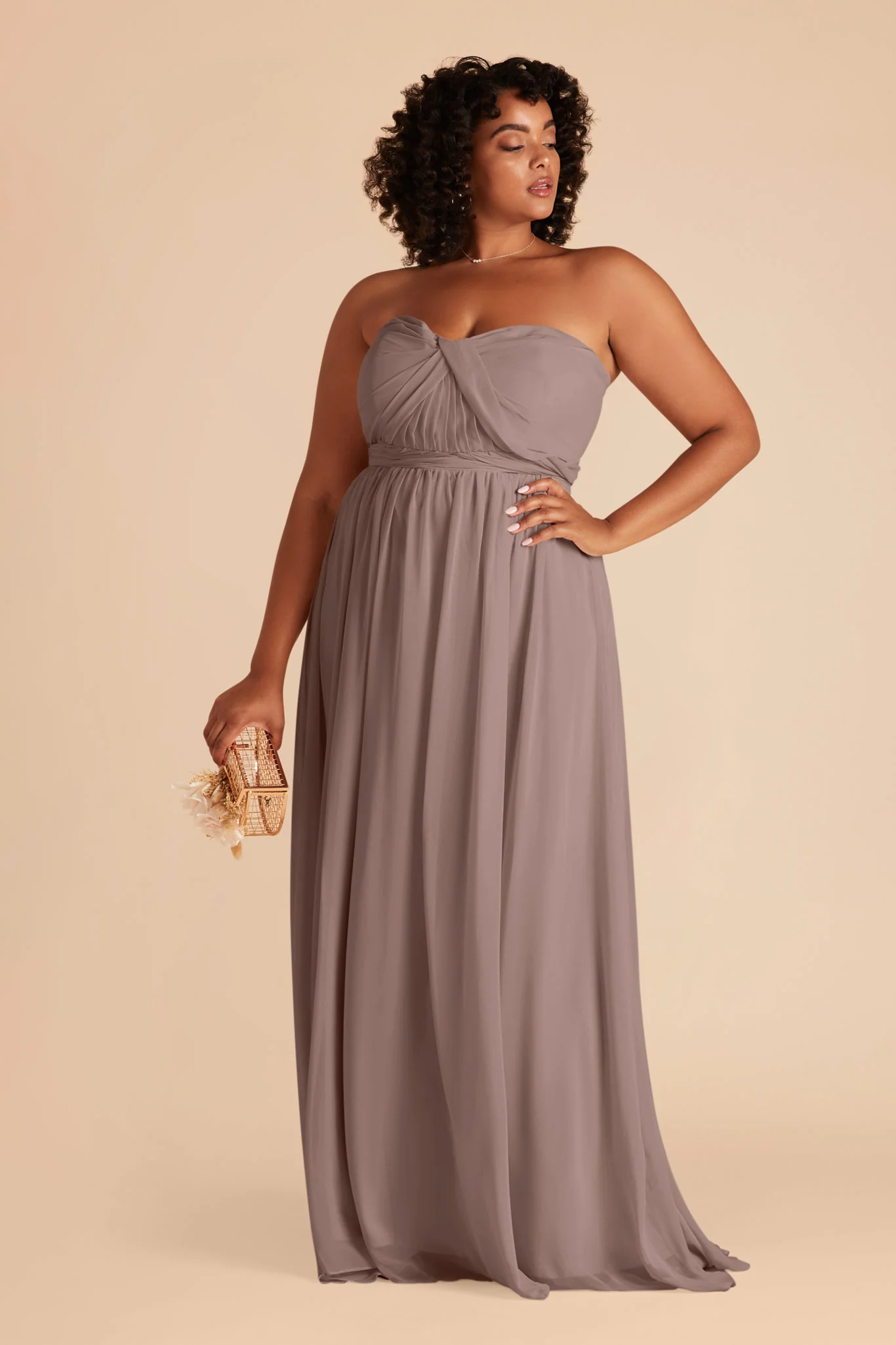 Grace Chiffon Dress - Toffee - Image 2