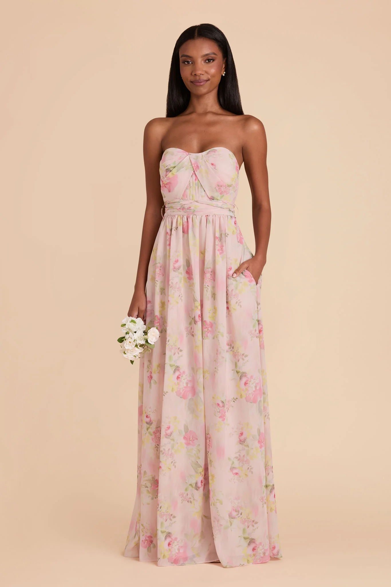 Grace Chiffon Dress - Vintage Pink Floral - Image 2