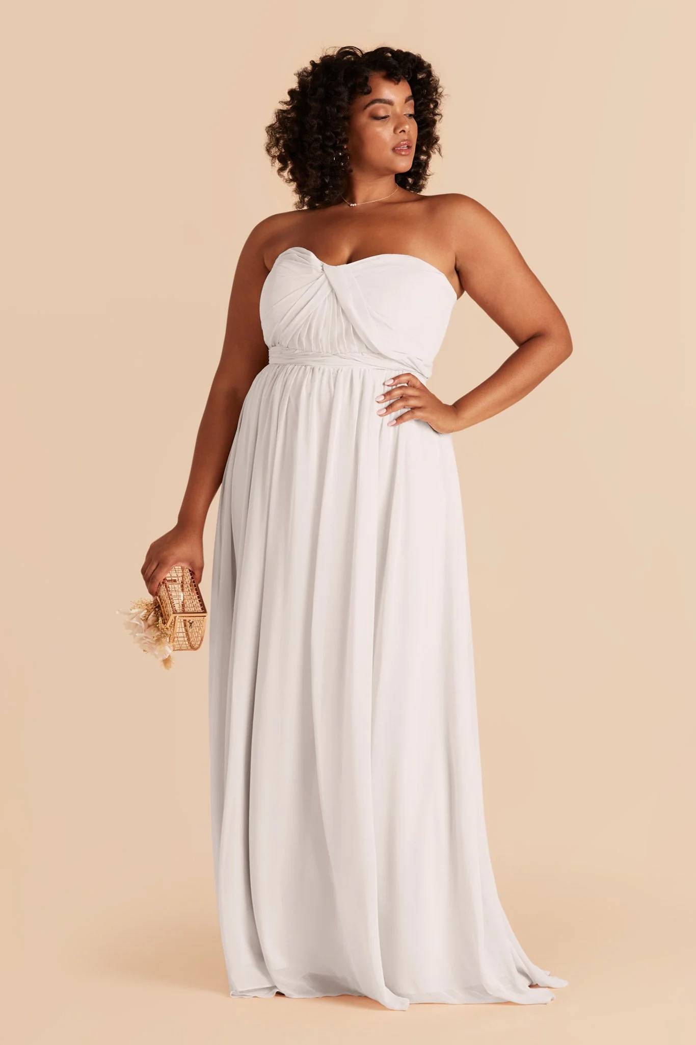 Grace Chiffon Dress - White - Image 2