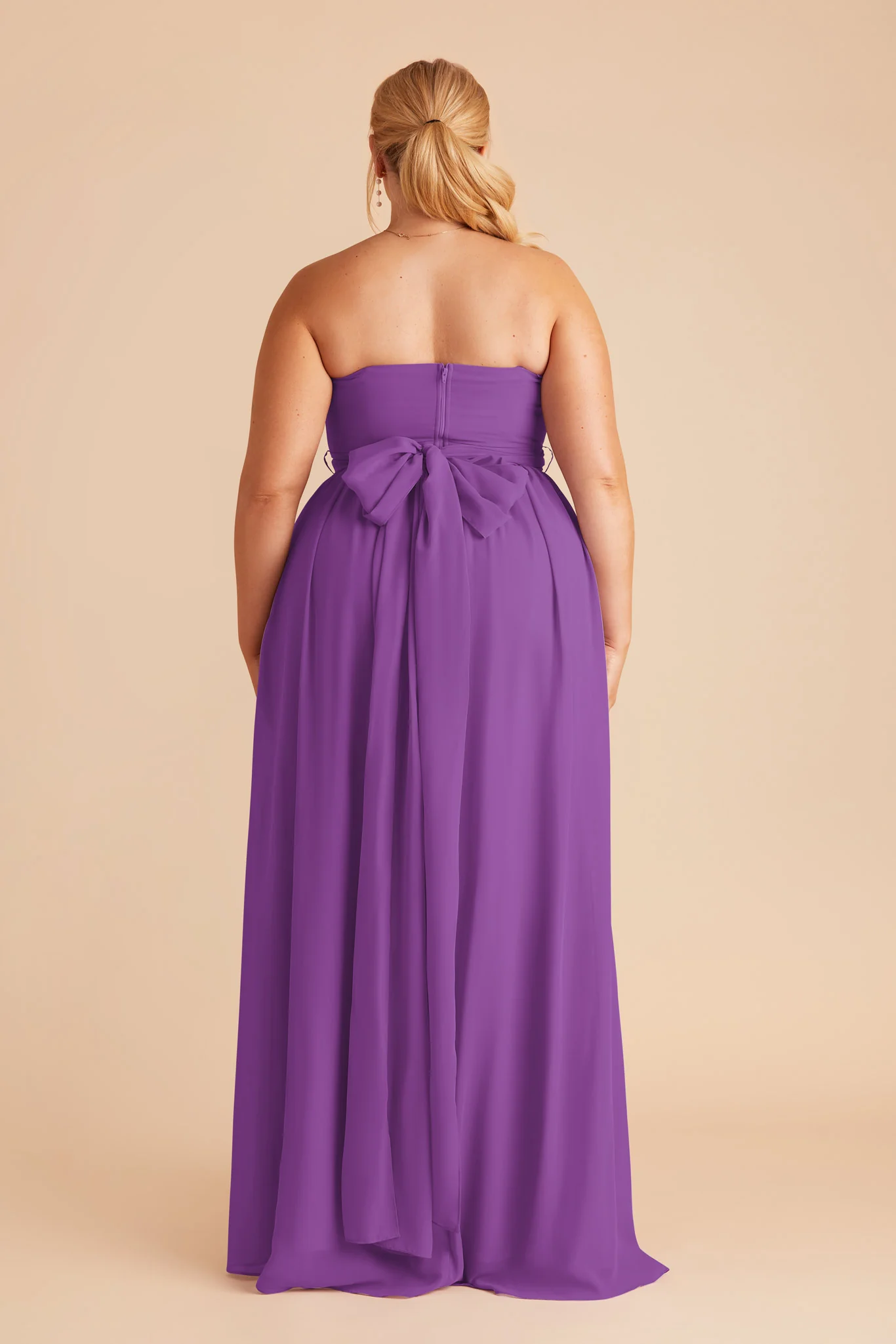 Grace Chiffon Dress With Slit - Amethyst - Image 7