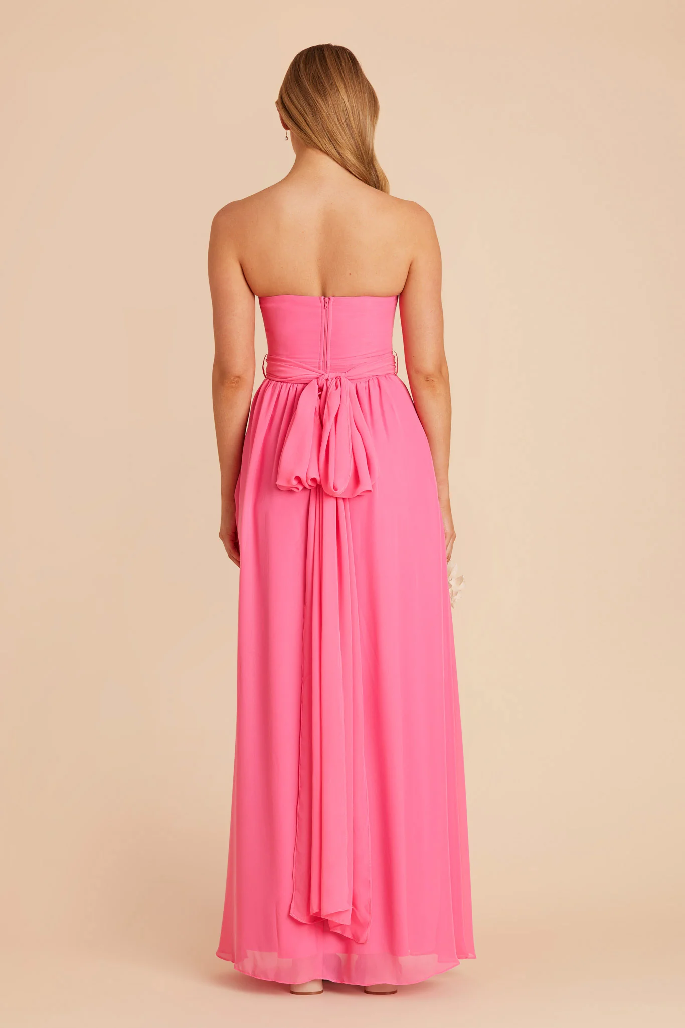 Grace Chiffon Dress With Slit - Bon Bon Pink - Image 8