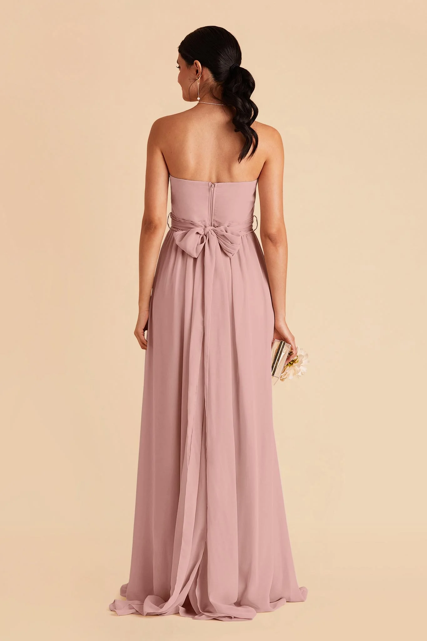 Grace Chiffon Dress With Slit - English Rose - Image 5
