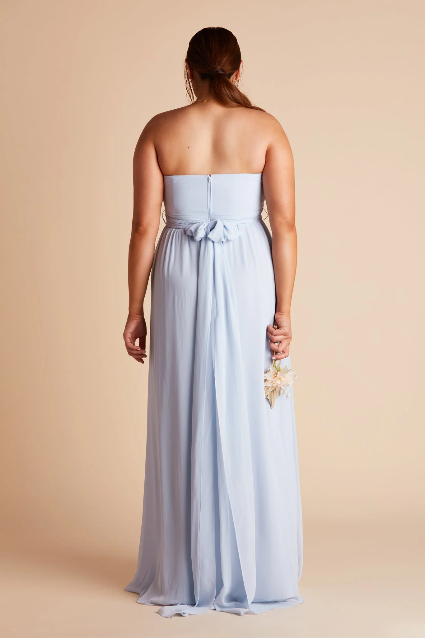Grace Chiffon Dress With Slit - Ice Blue - Image 8