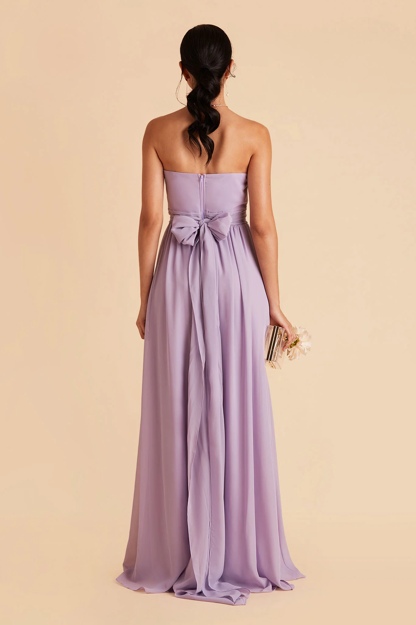 Grace Chiffon Dress With Slit - Lavender - Image 5