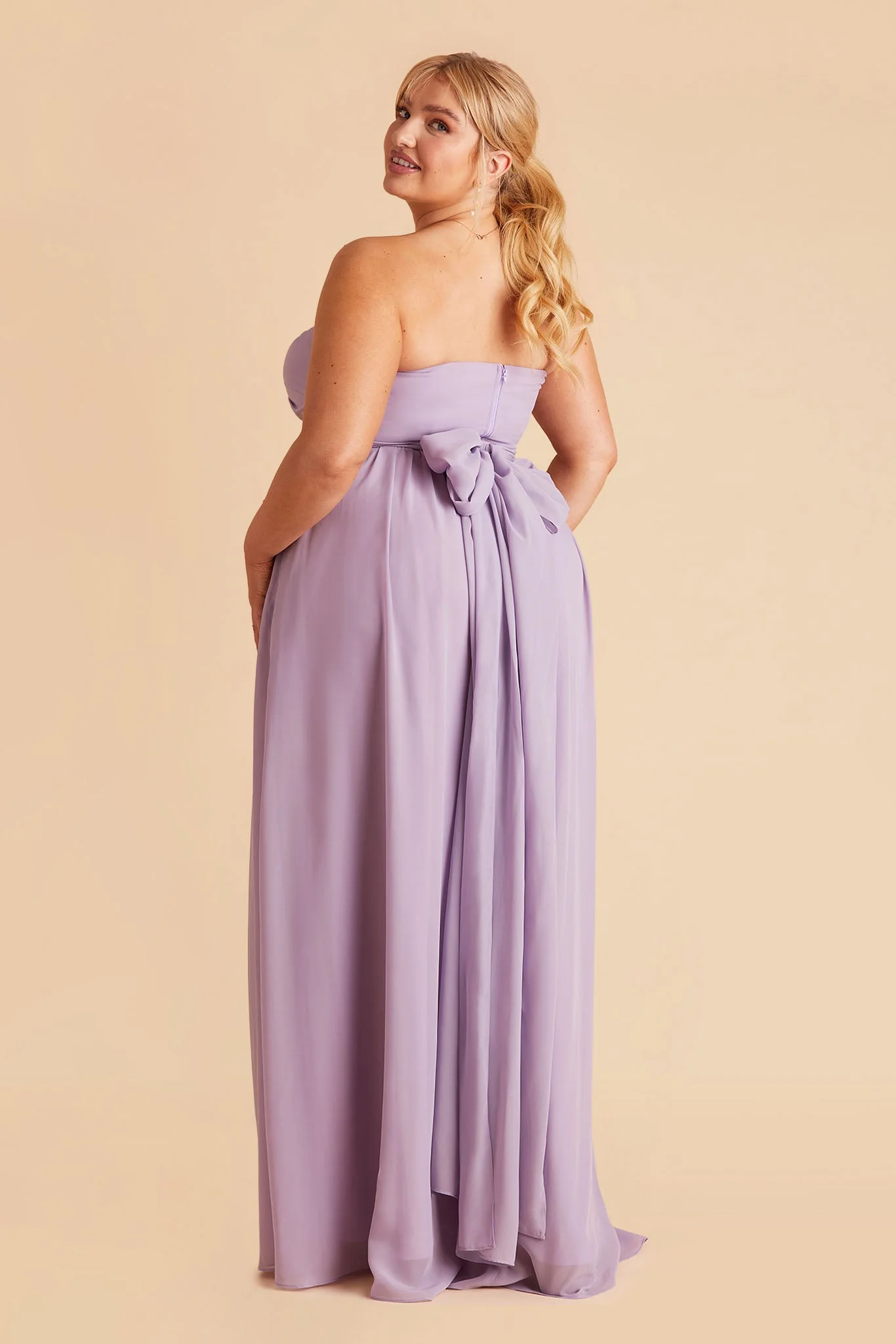 Grace Chiffon Dress With Slit - Lavender - Image 8