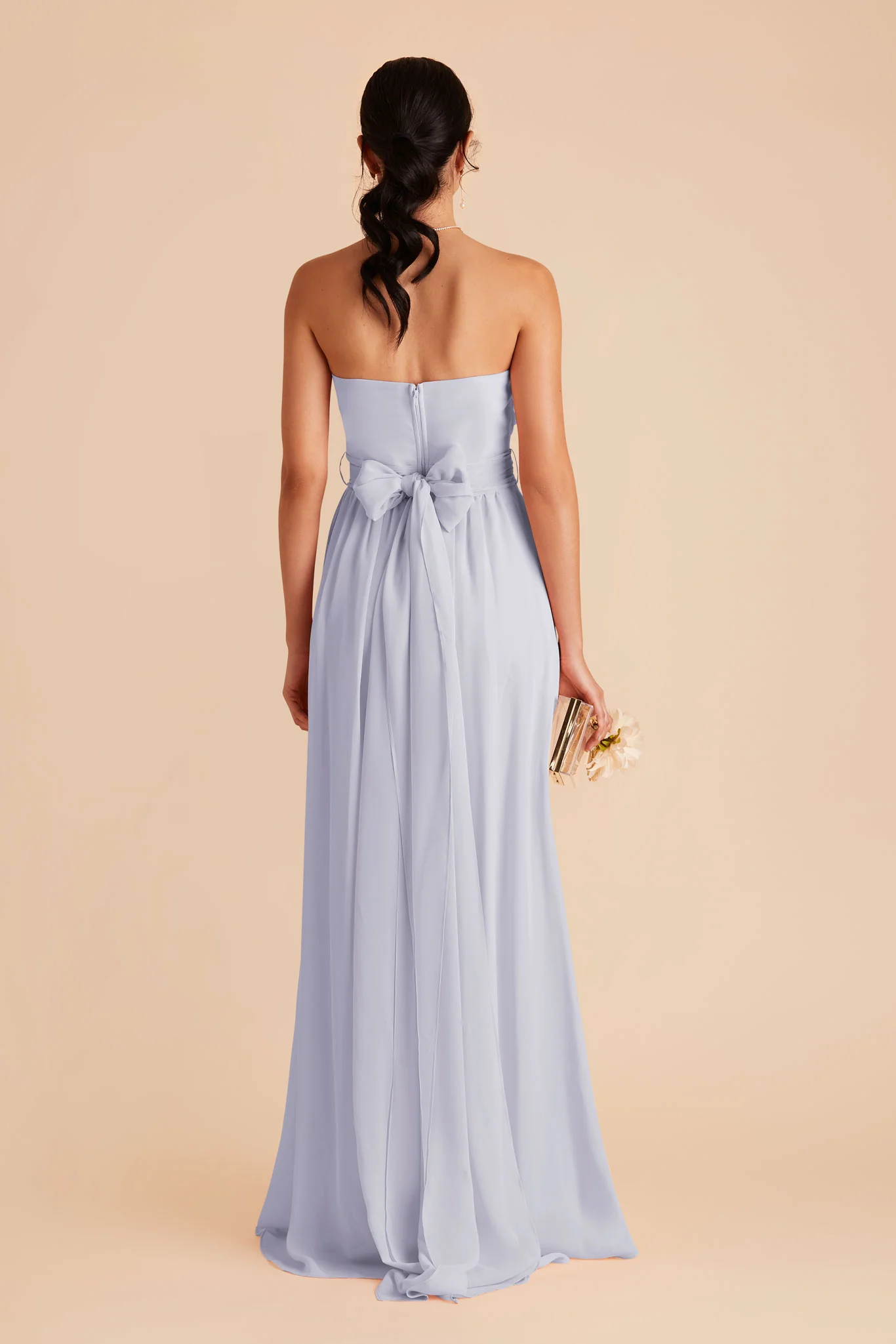Grace Chiffon Dress With Slit - Periwinkle Blue - Image 6