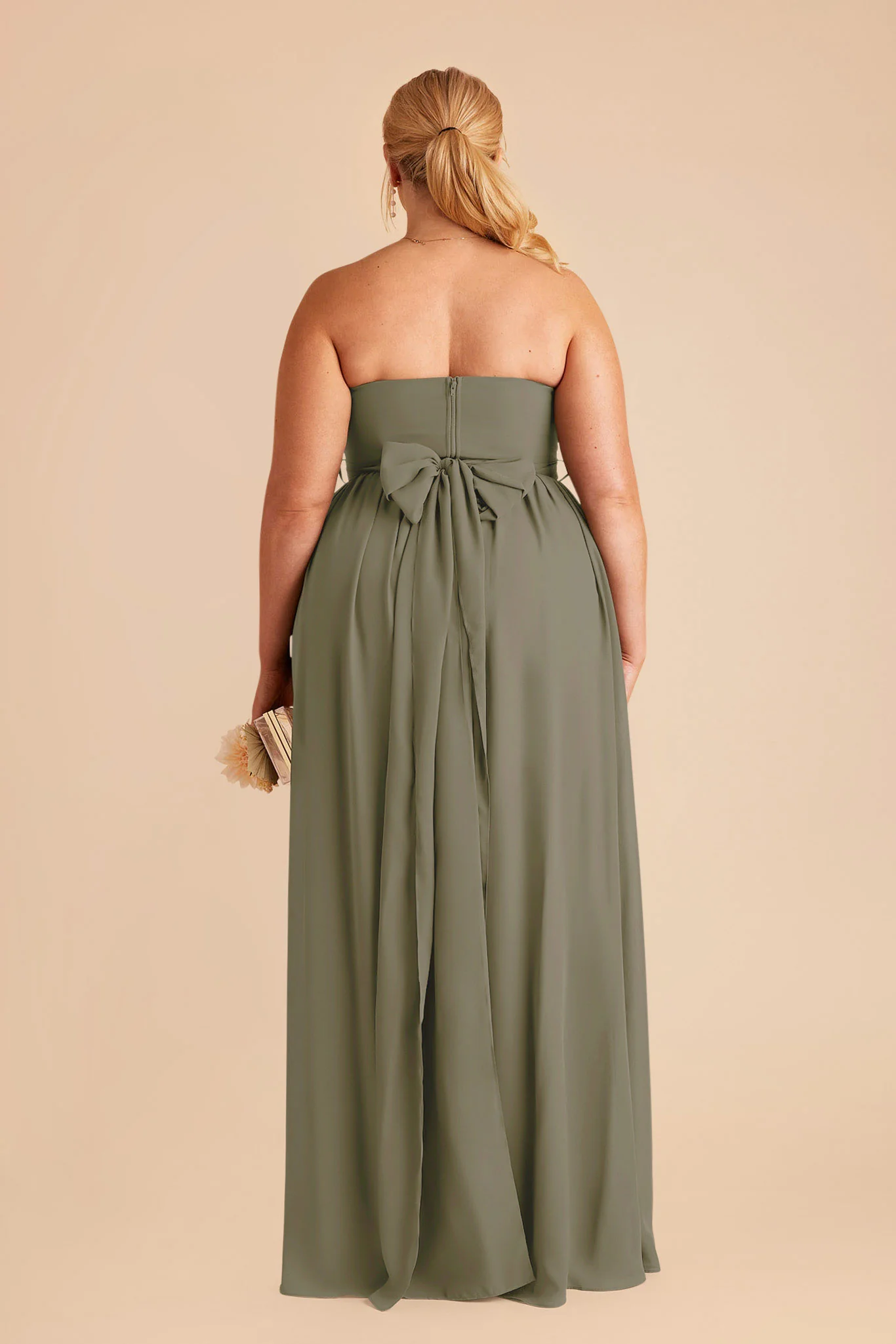 Grace Chiffon Dress With Slit - Thyme - Image 19