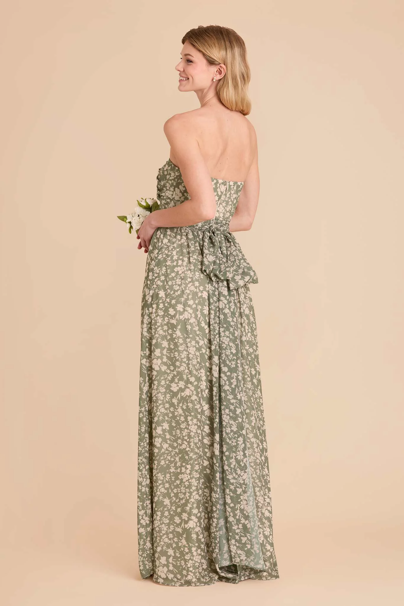Grace Chiffon Dress With Slit - Thyme Dreamy Floral - Image 6