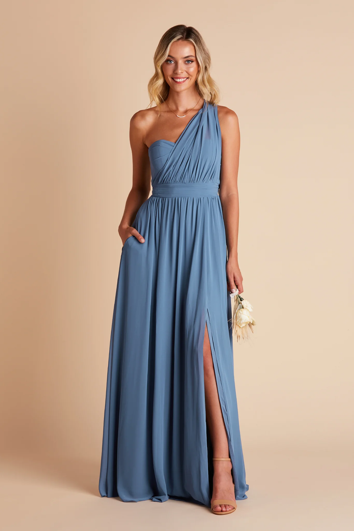 Grace Chiffon Dress With Slit - Twilight - Image 10