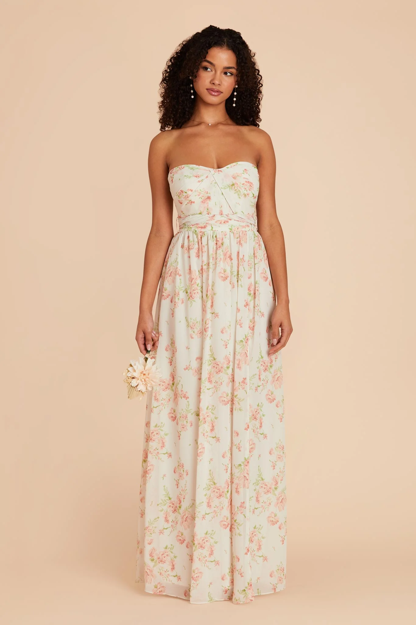 Grace Chiffon Dress With Slit - Whimsical Blooms - Image 6