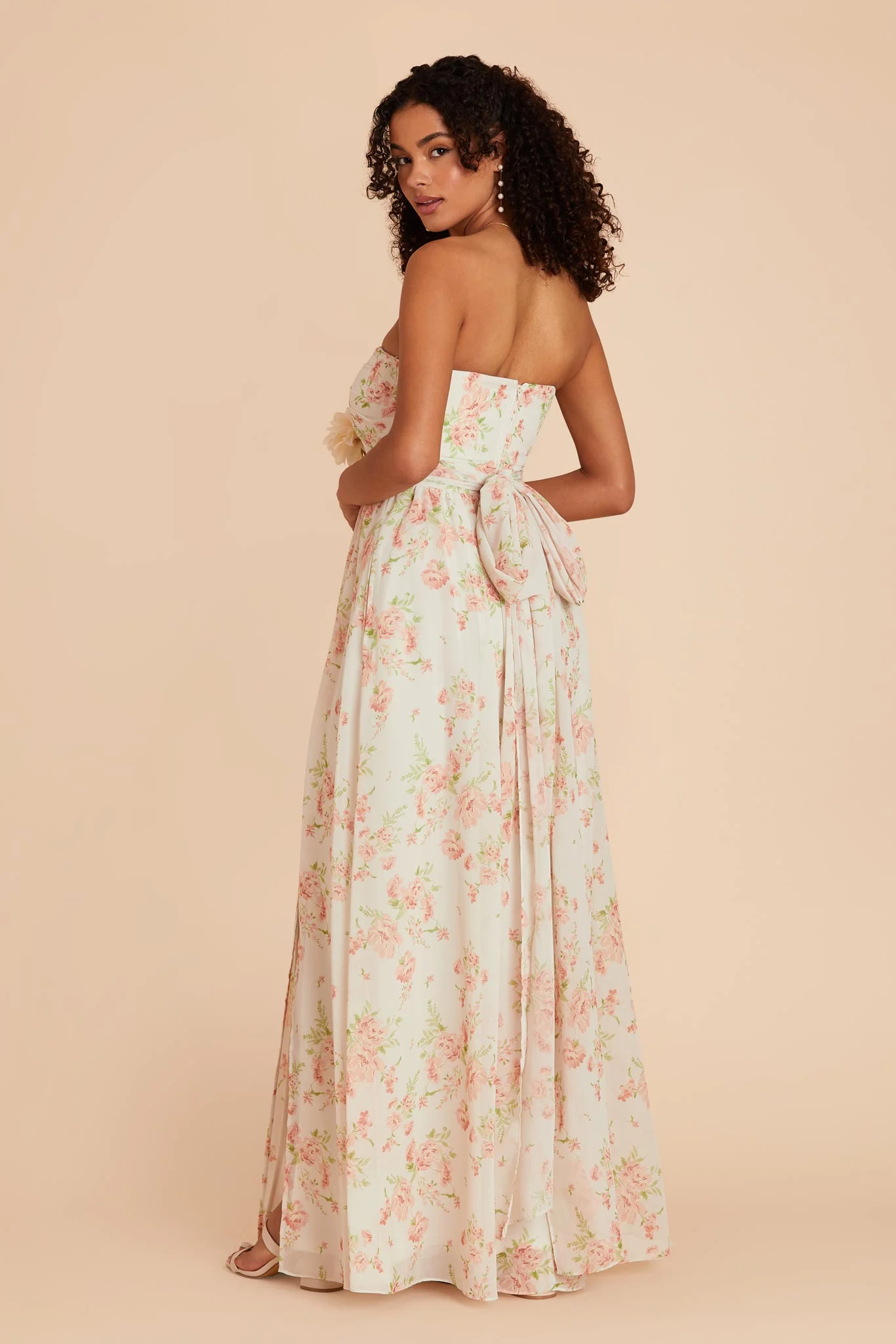 Grace Chiffon Dress With Slit - Whimsical Blooms - Image 8
