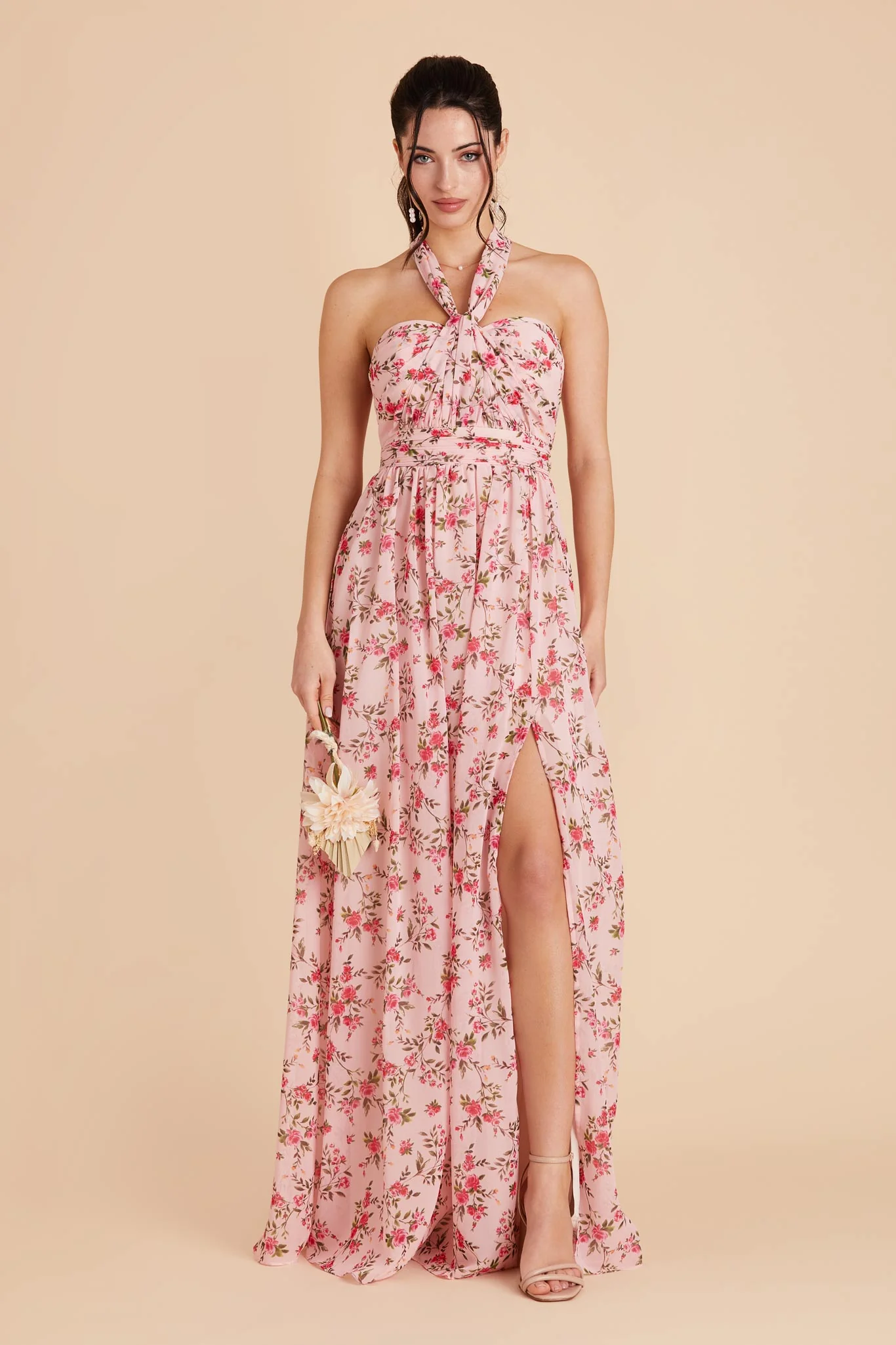 Grace Chiffon Dress With Slit - Wild Rose Garden - Image 2
