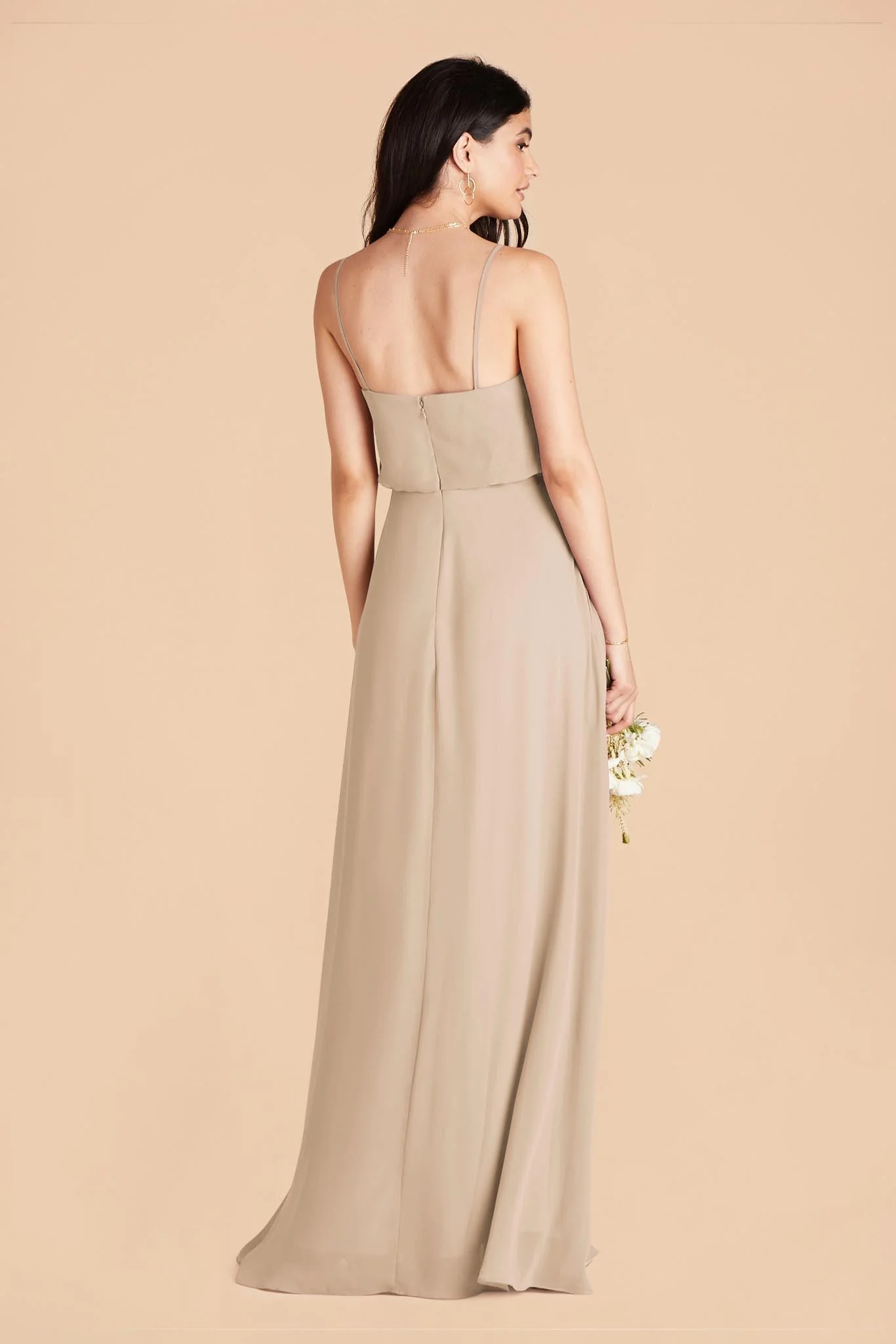 Gwennie Chiffon Dress - Almond - Image 6