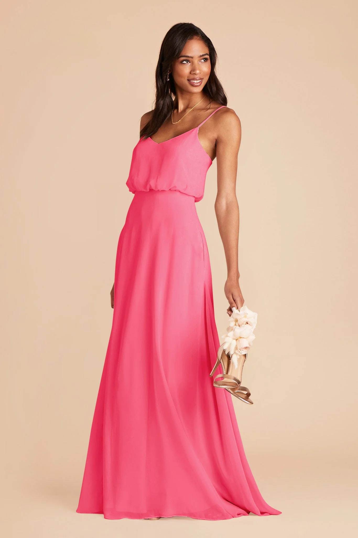 Gwennie Chiffon Dress - Bon Bon Pink - Image 3