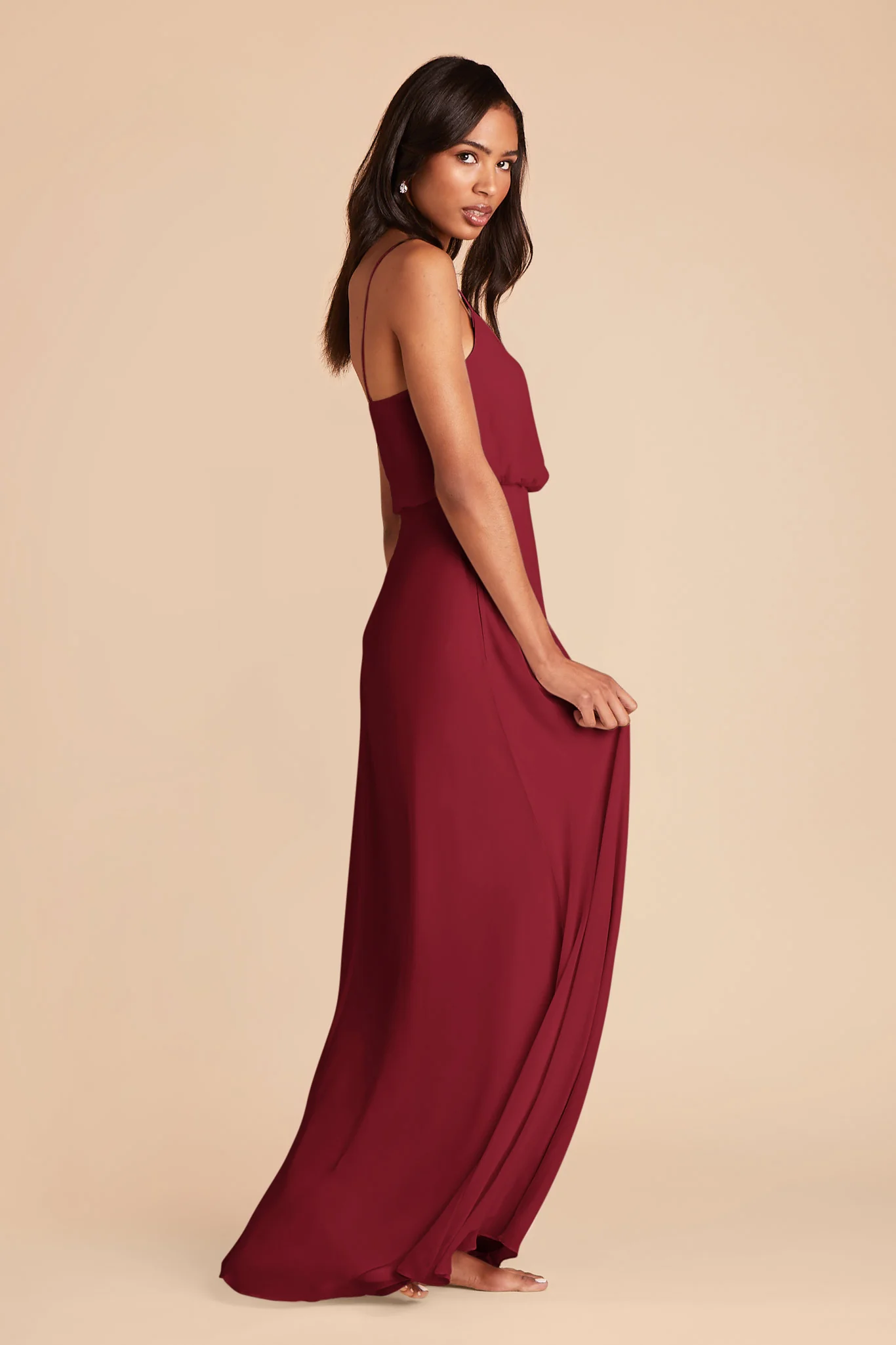 Gwennie Chiffon Dress - Burgundy - Image 4