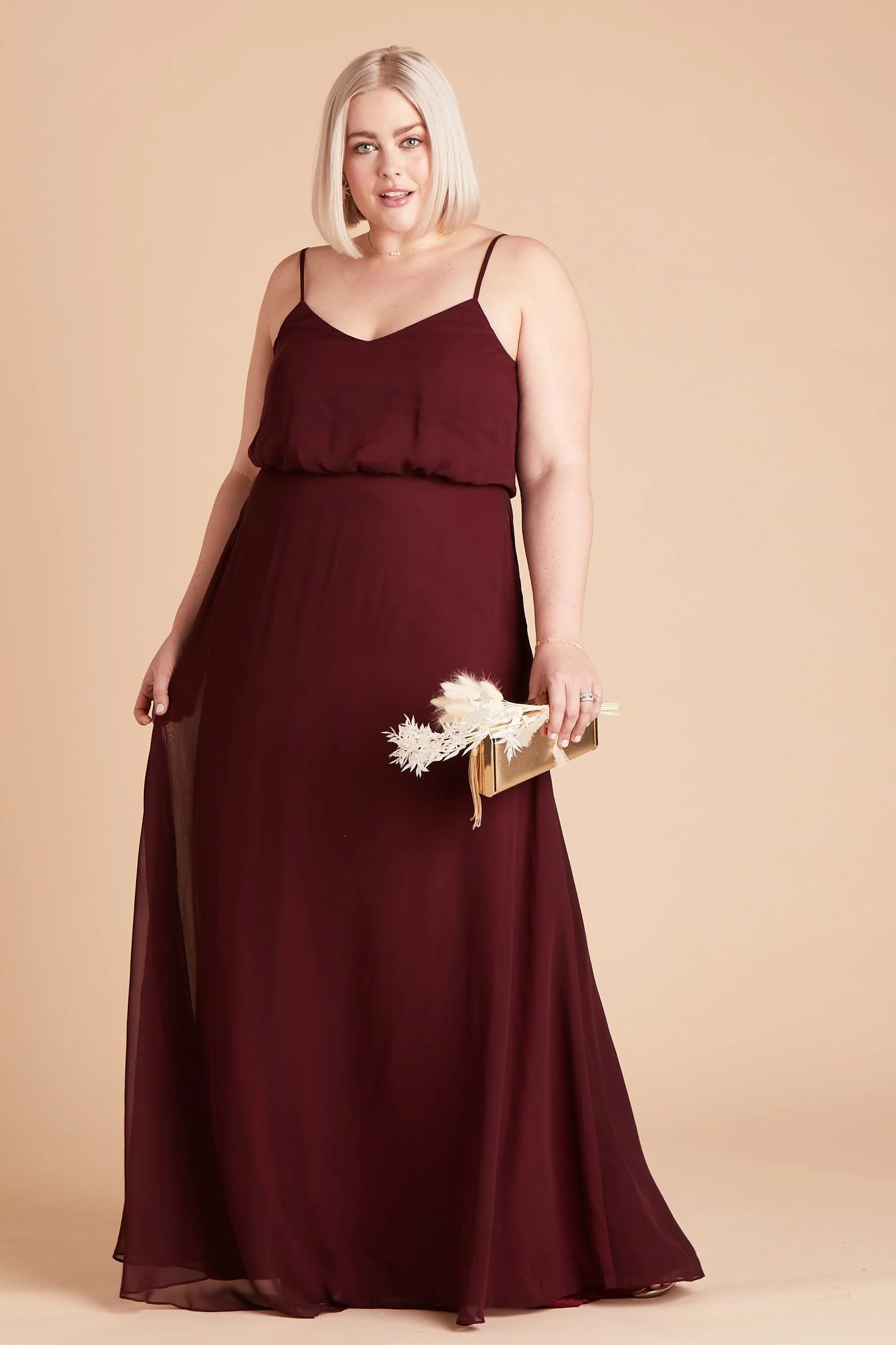 Gwennie Chiffon Dress - Cabernet - Image 11