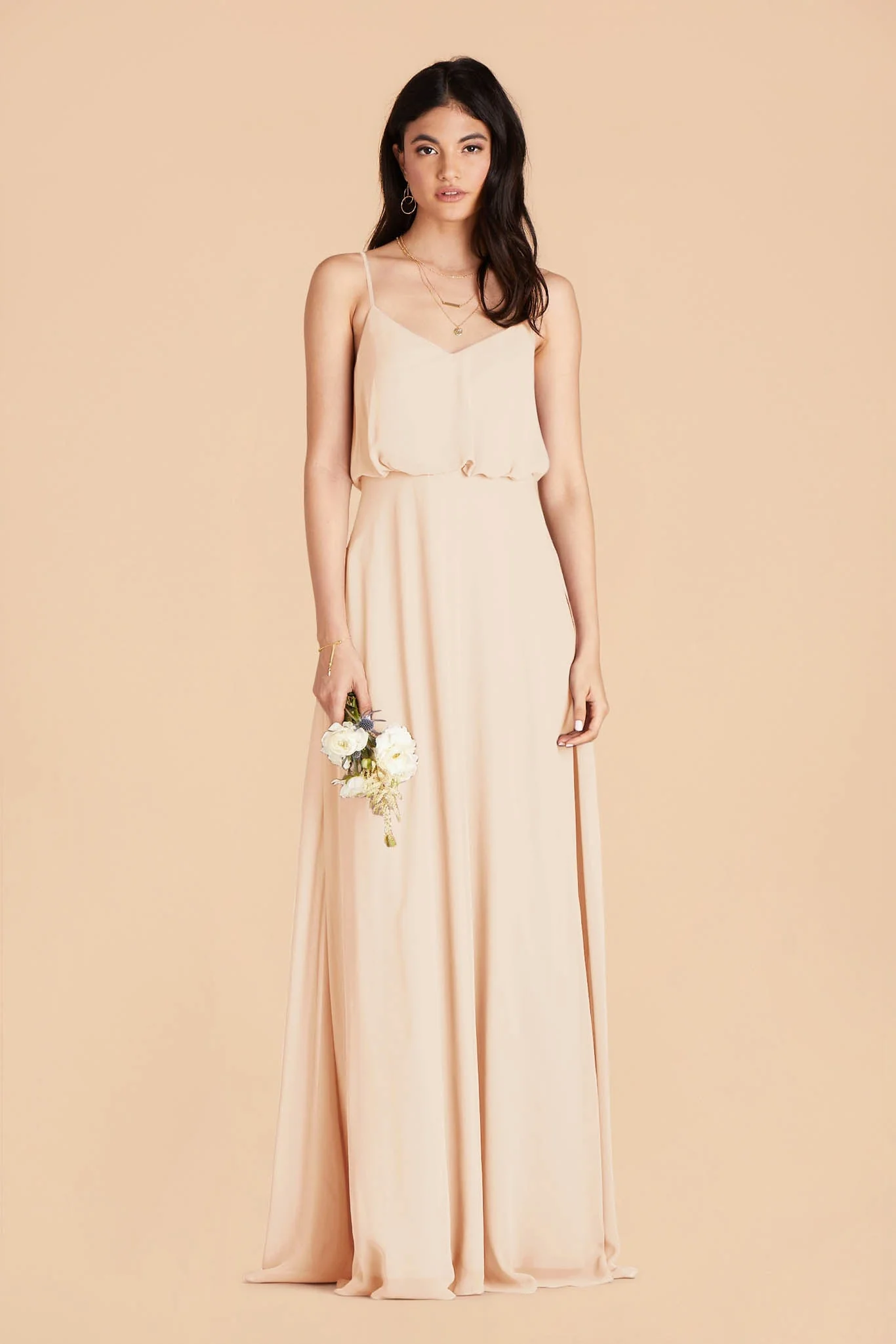 Gwennie Chiffon Dress - Champagne